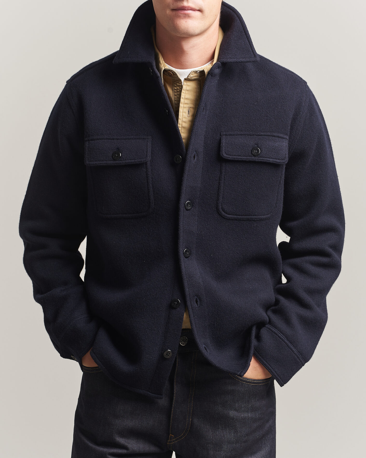 Uomini | Camicie | RRL | CPO Cardigan Shirt Navy