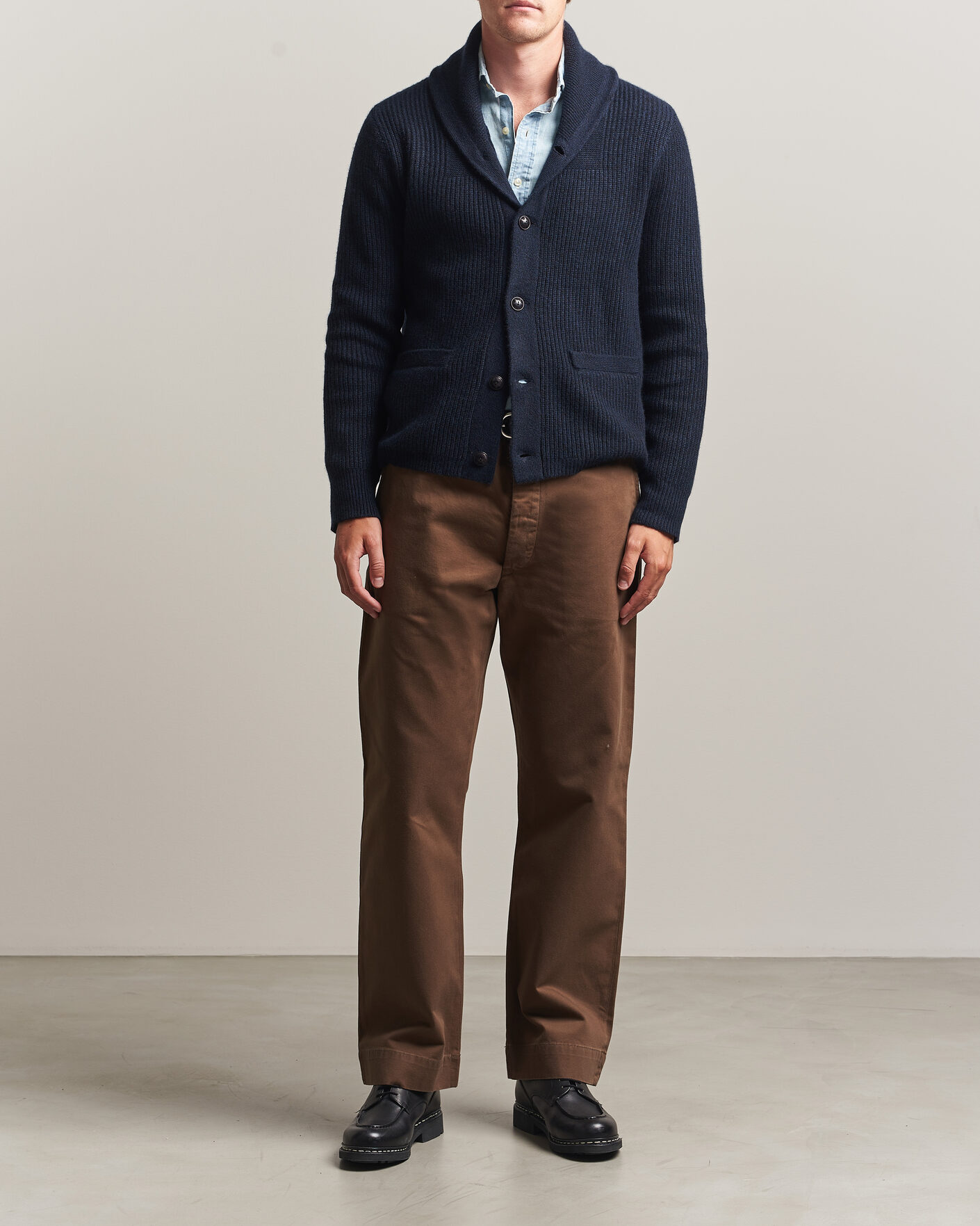 Uomini | Maglieria | RRL | Cashmere Shawl Collar Cardigan Navy
