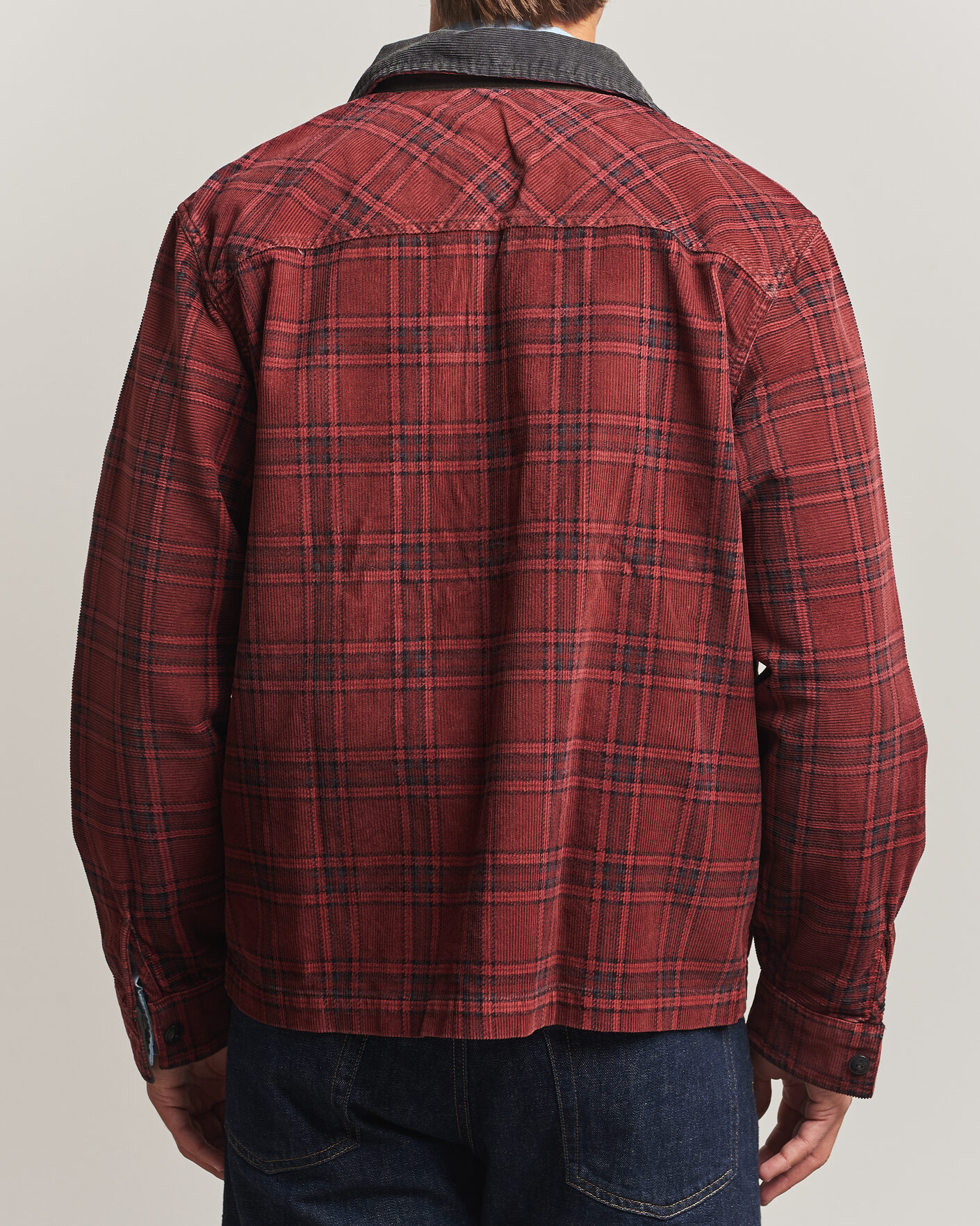 Uomini | Giacche | RRL | Corduroy Zip Shirt Jacket Red/Black