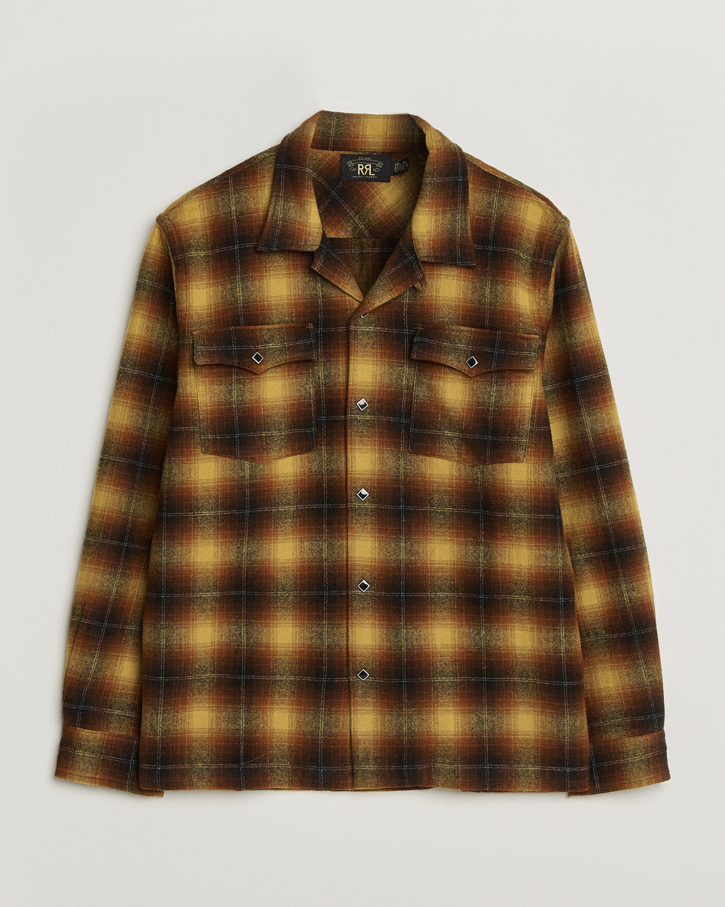 Uomini | Camicie | RRL | Jesse Plaid Camp Shirt Orange/Yellow