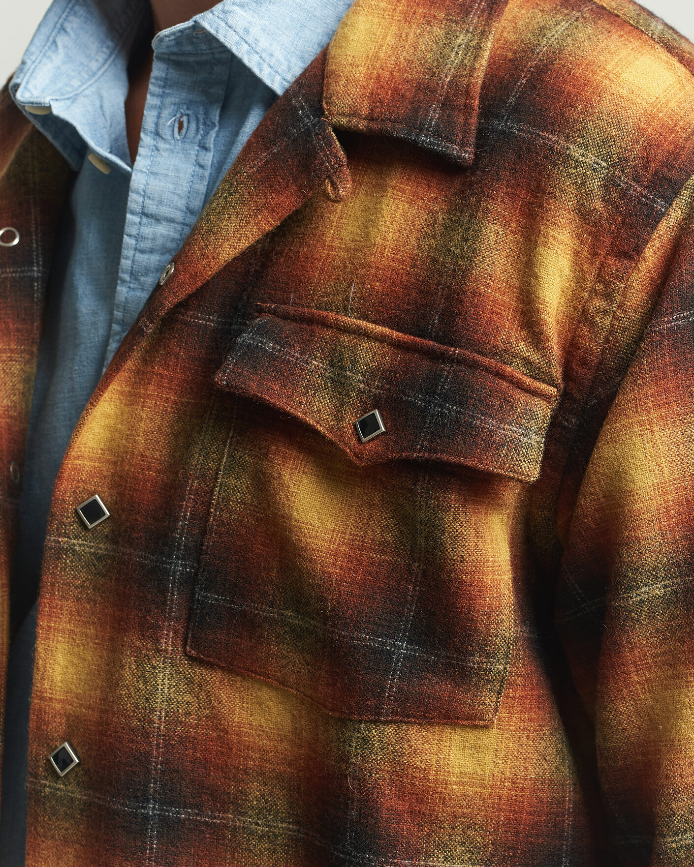 Uomini | Camicie | RRL | Jesse Plaid Camp Shirt Orange/Yellow