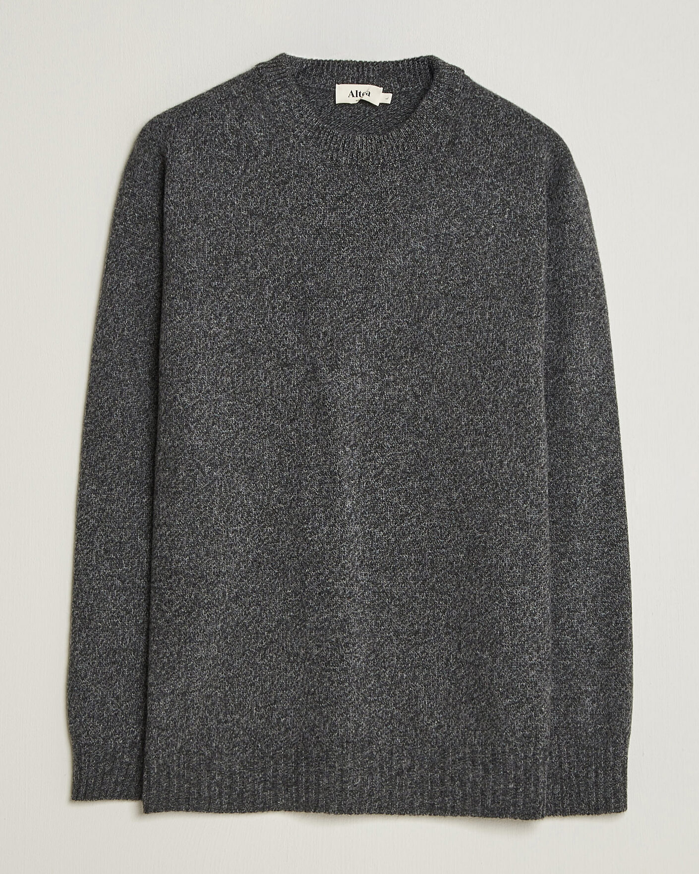 Uomini | Maglieria | Altea | Wool/Cashmere Crew Neck Pullover Charcoal Melange