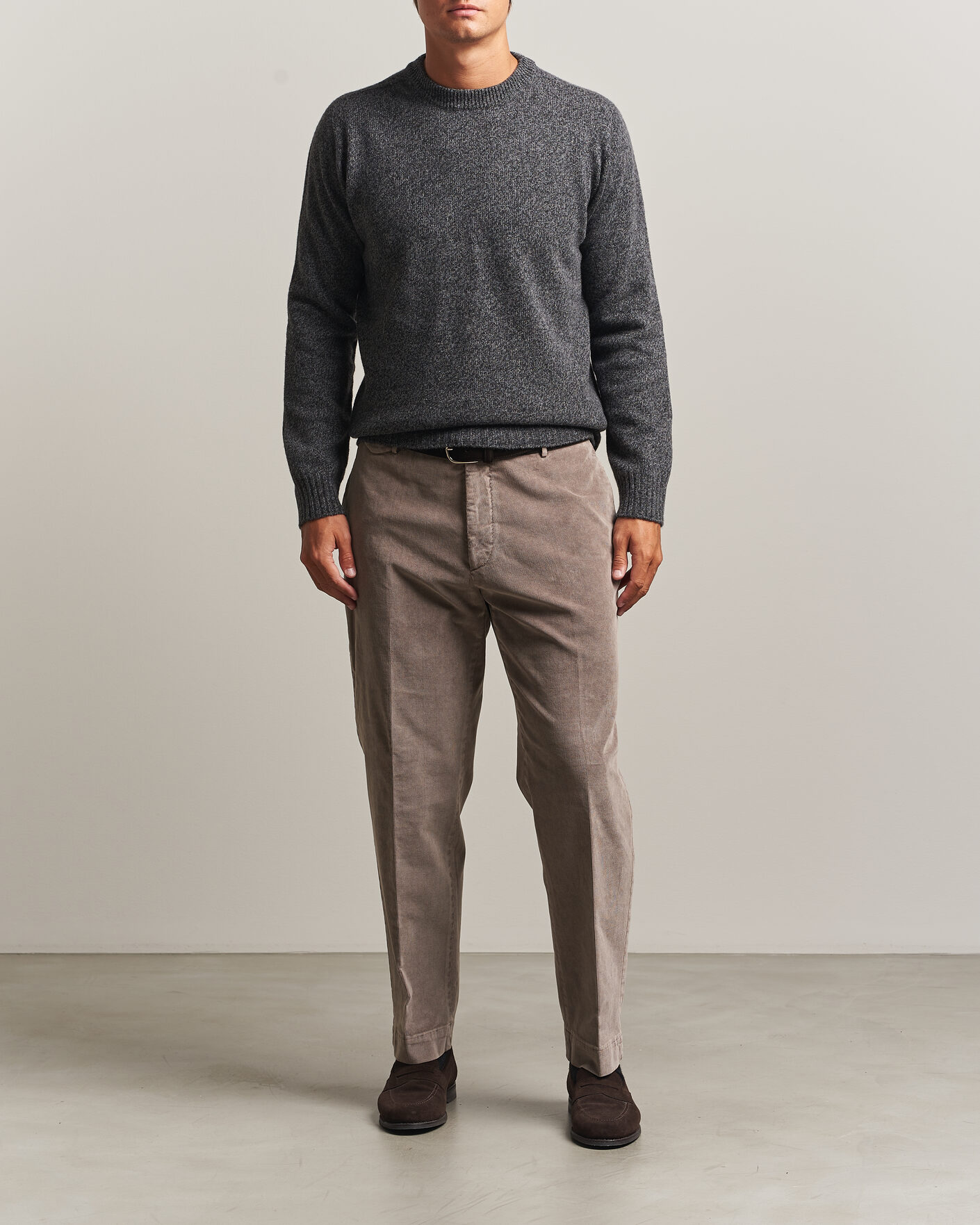 Uomini | Maglieria | Altea | Wool/Cashmere Crew Neck Pullover Charcoal Melange