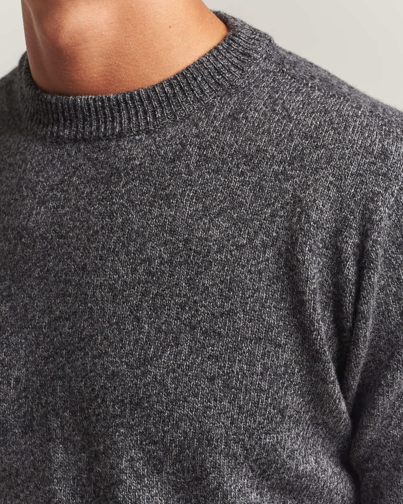 Uomini | Maglieria | Altea | Wool/Cashmere Crew Neck Pullover Charcoal Melange