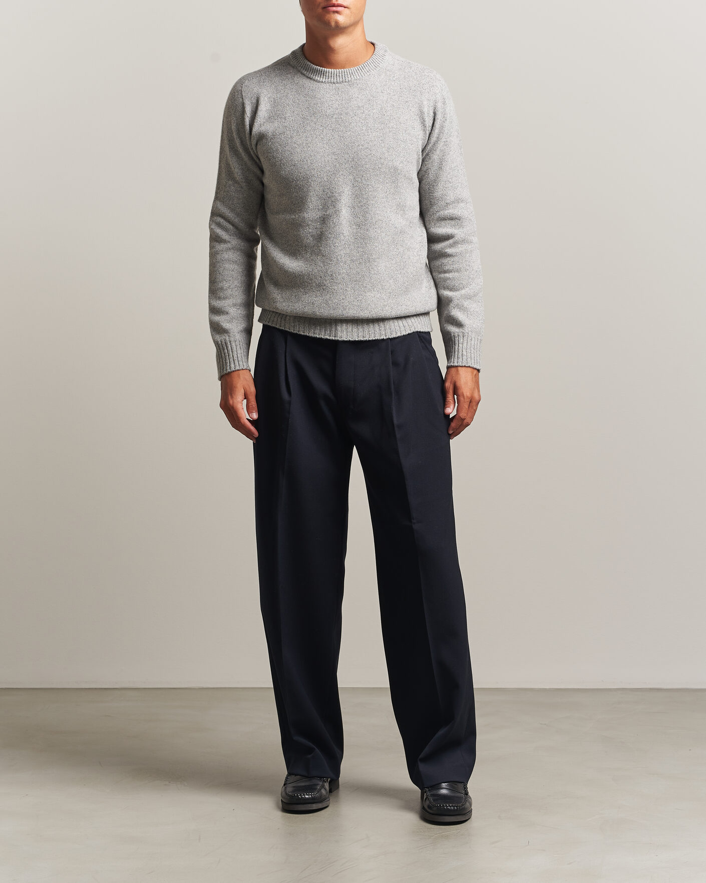 Uomini | Maglieria | Altea | Wool/Cashmere Crew Neck Pullover Light Grey