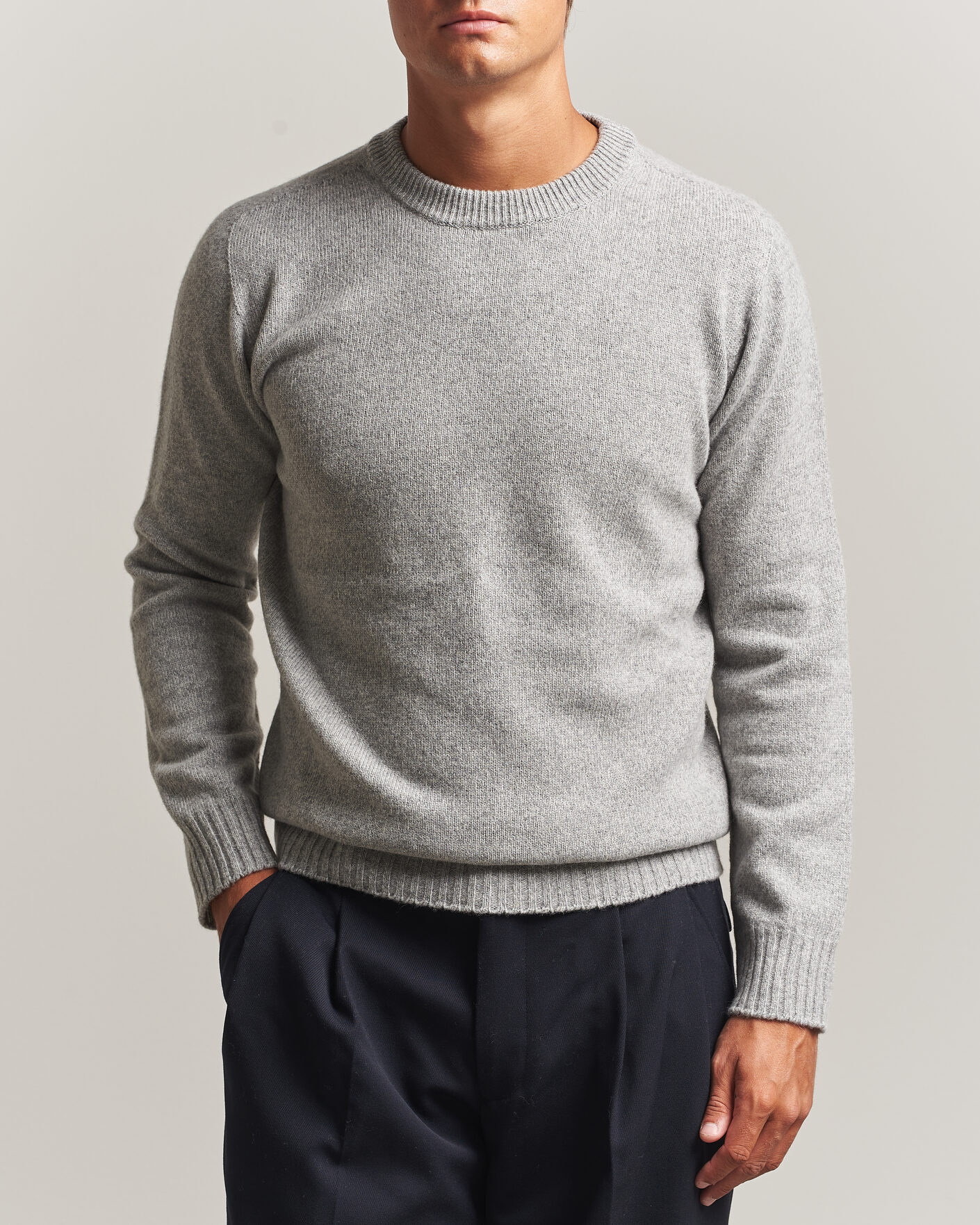 Uomini | Maglieria | Altea | Wool/Cashmere Crew Neck Pullover Light Grey