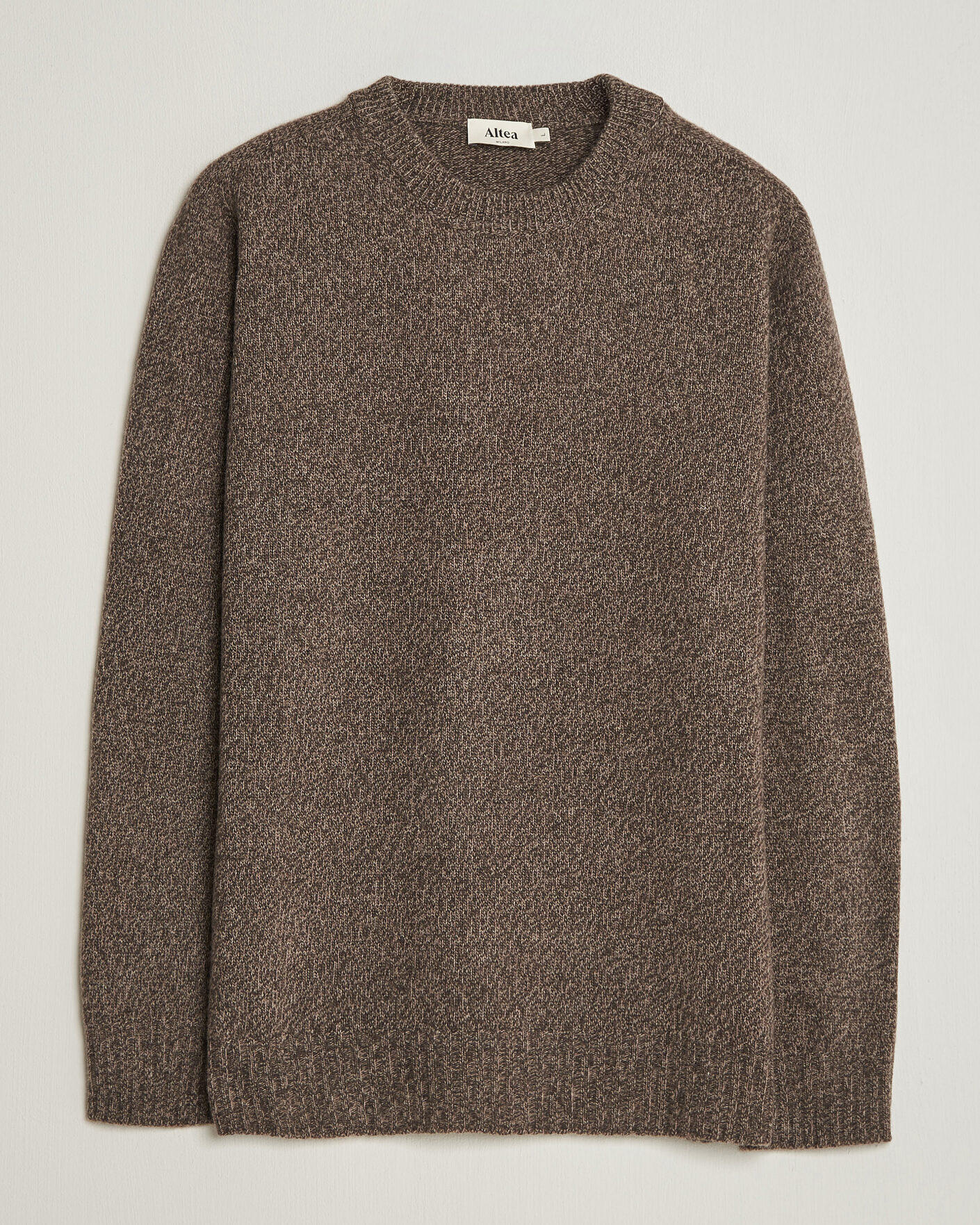 Uomini | Maglieria | Altea | Wool/Cashmere Crew Neck Pullover Brown Melange