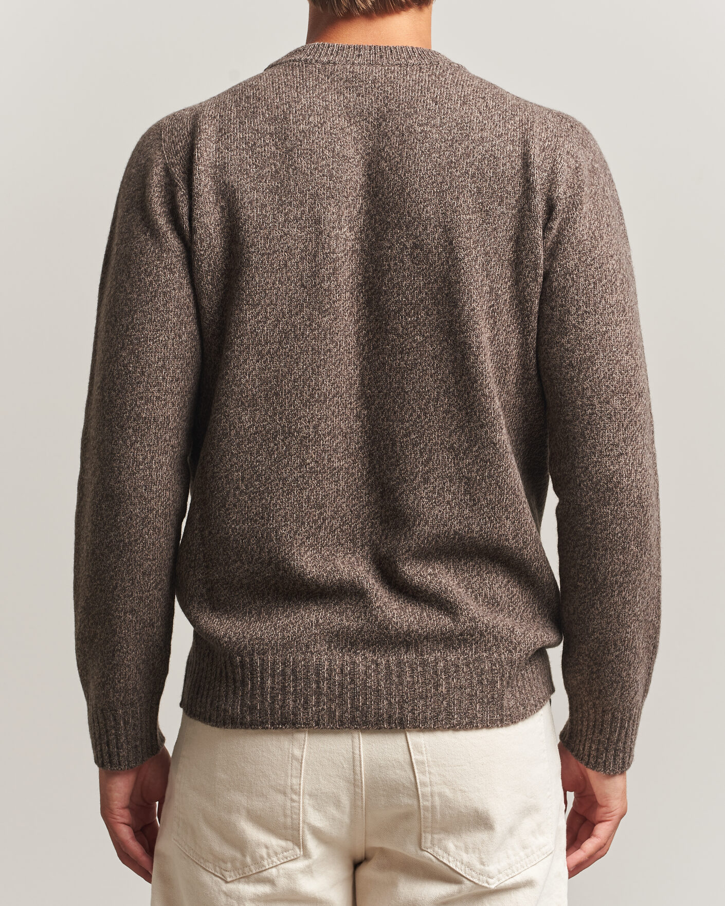 Uomini | Maglieria | Altea | Wool/Cashmere Crew Neck Pullover Brown Melange