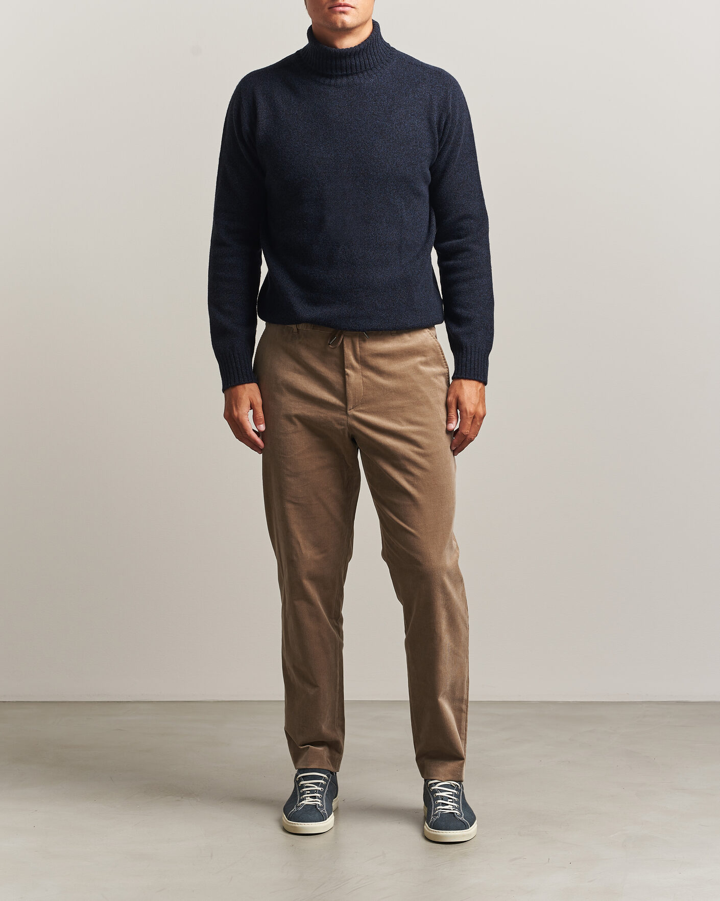 Uomini | Maglieria | Altea | Wool/Cashmere Rollneck Navy Melange