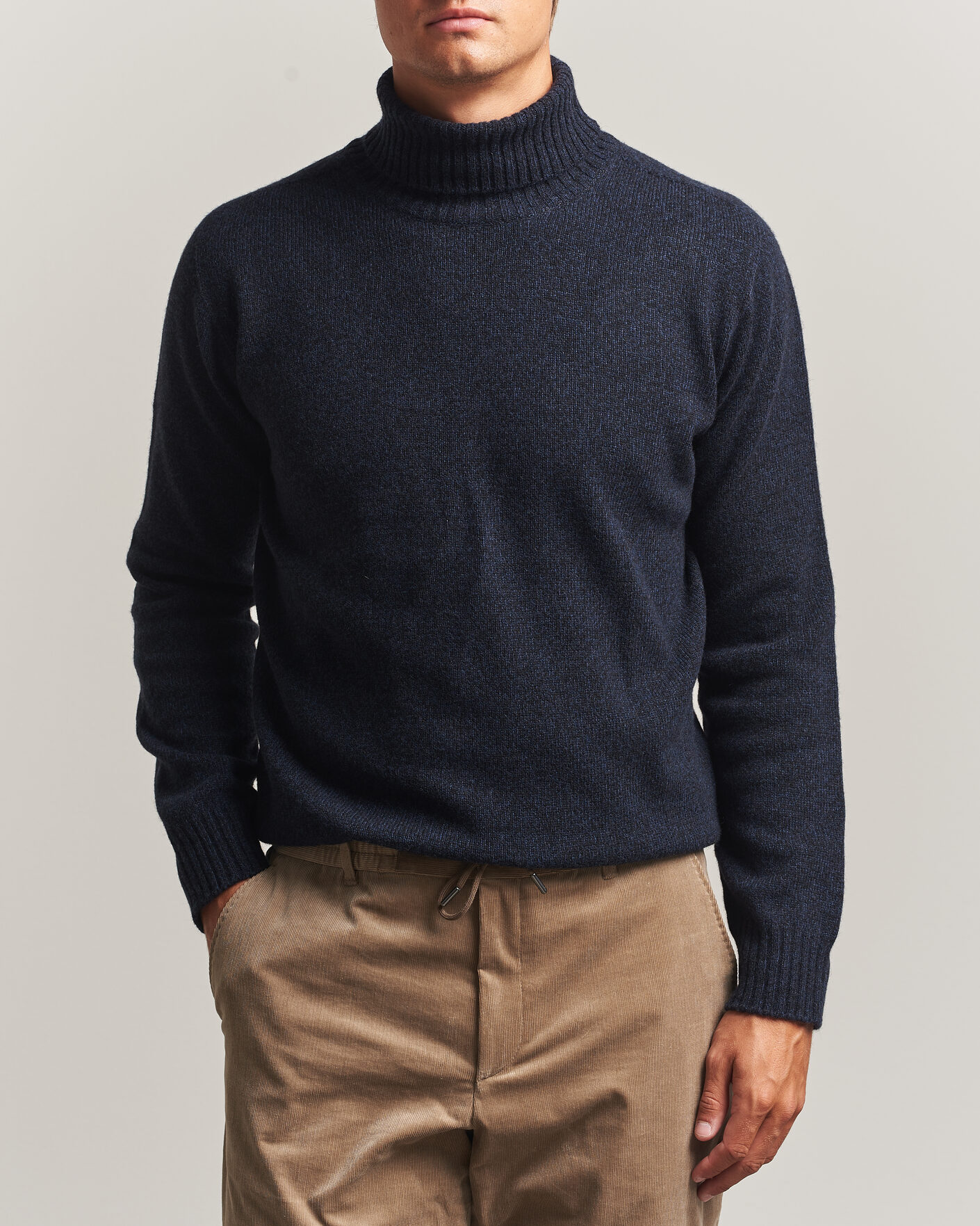 Uomini | Maglieria | Altea | Wool/Cashmere Rollneck Navy Melange