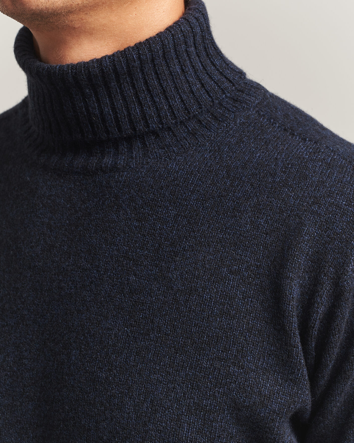Uomini | Maglieria | Altea | Wool/Cashmere Rollneck Navy Melange