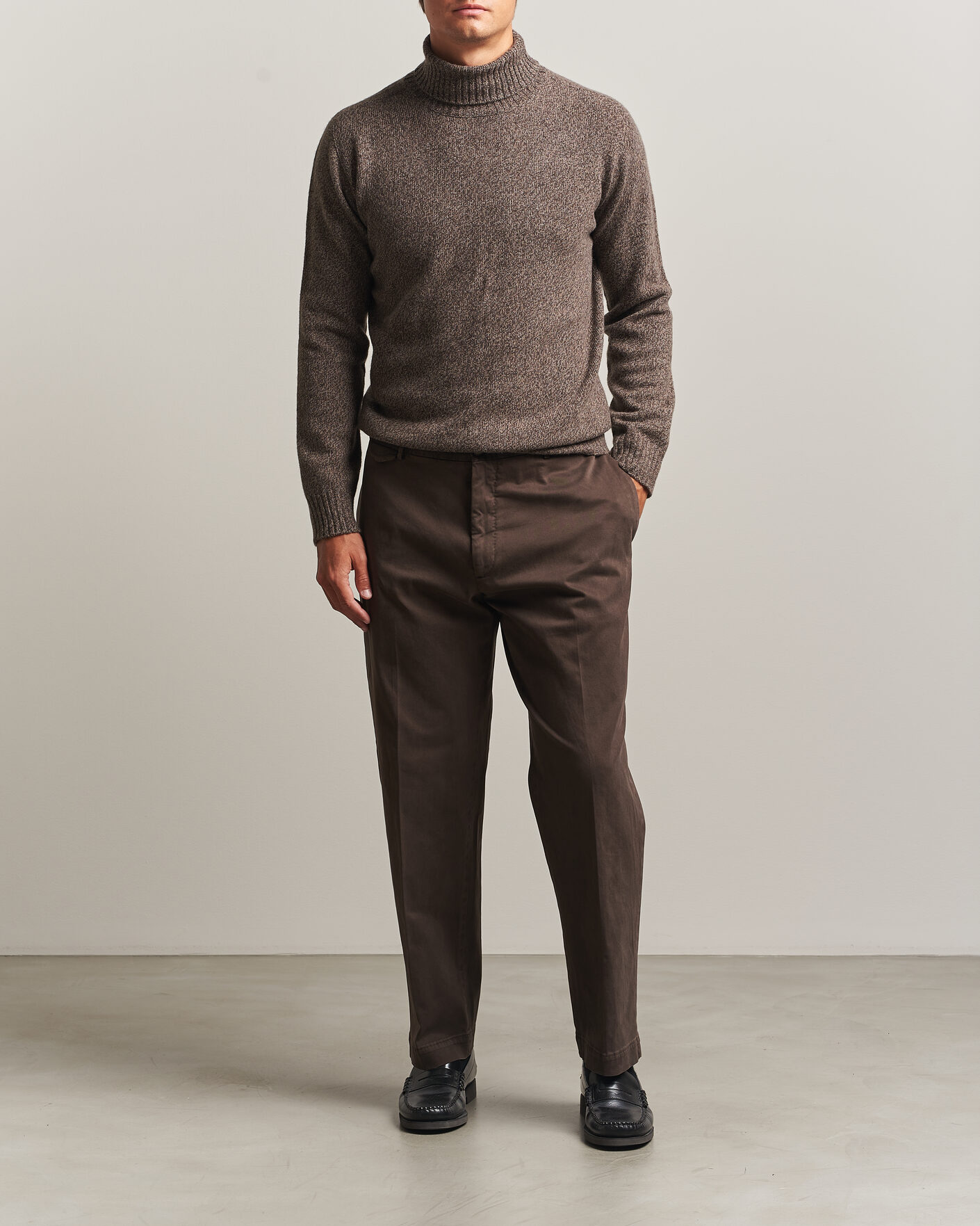 Uomini | Maglieria | Altea | Wool/Cashmere Rollneck Brown Melange