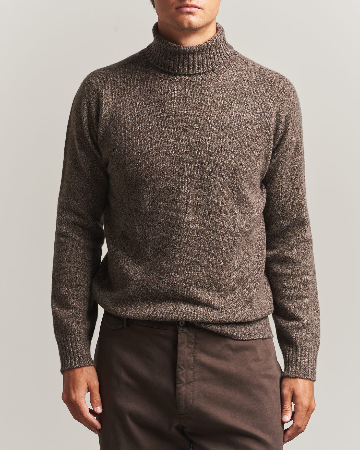 Uomini | Maglieria | Altea | Wool/Cashmere Rollneck Brown Melange