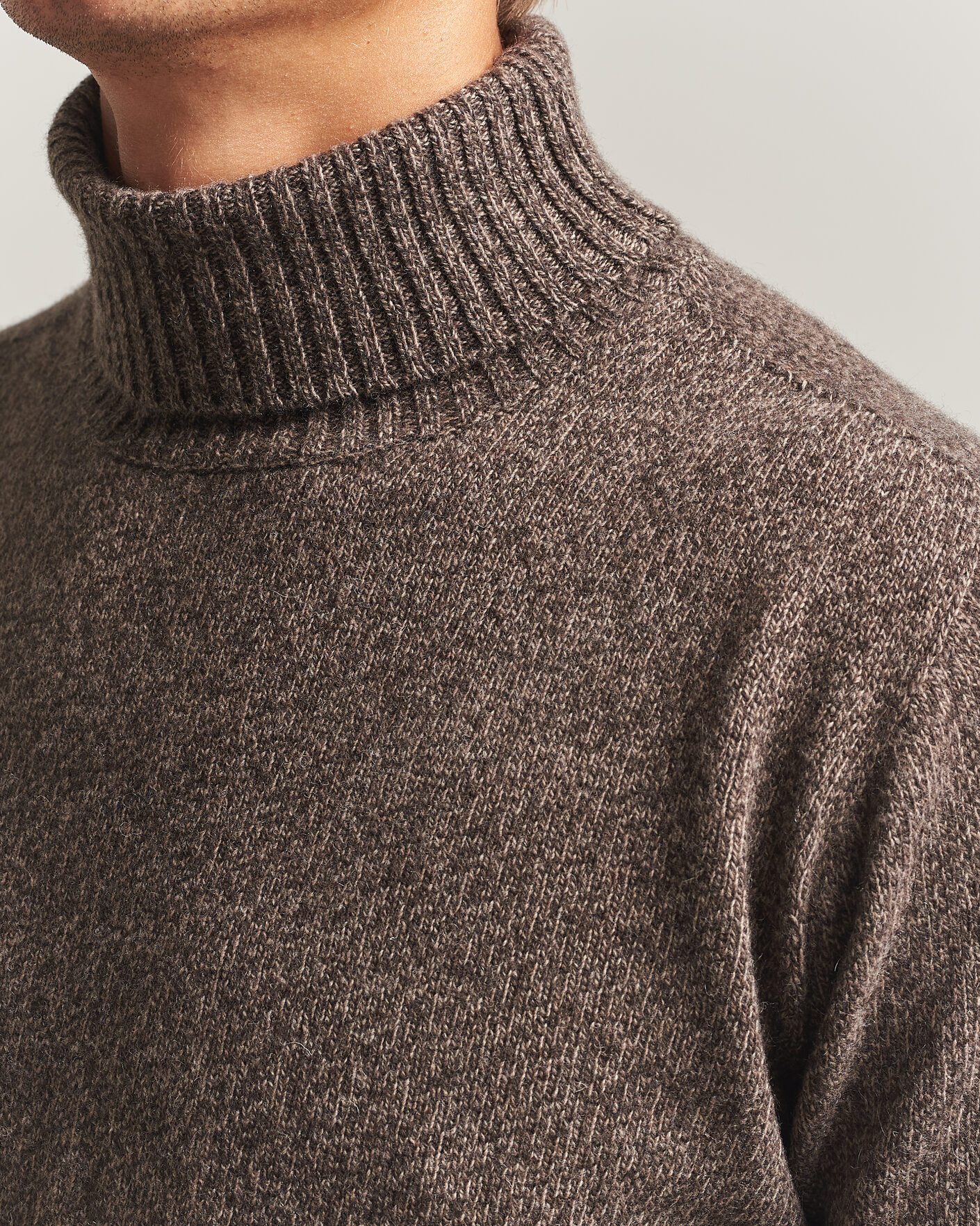 Uomini | Maglieria | Altea | Wool/Cashmere Rollneck Brown Melange