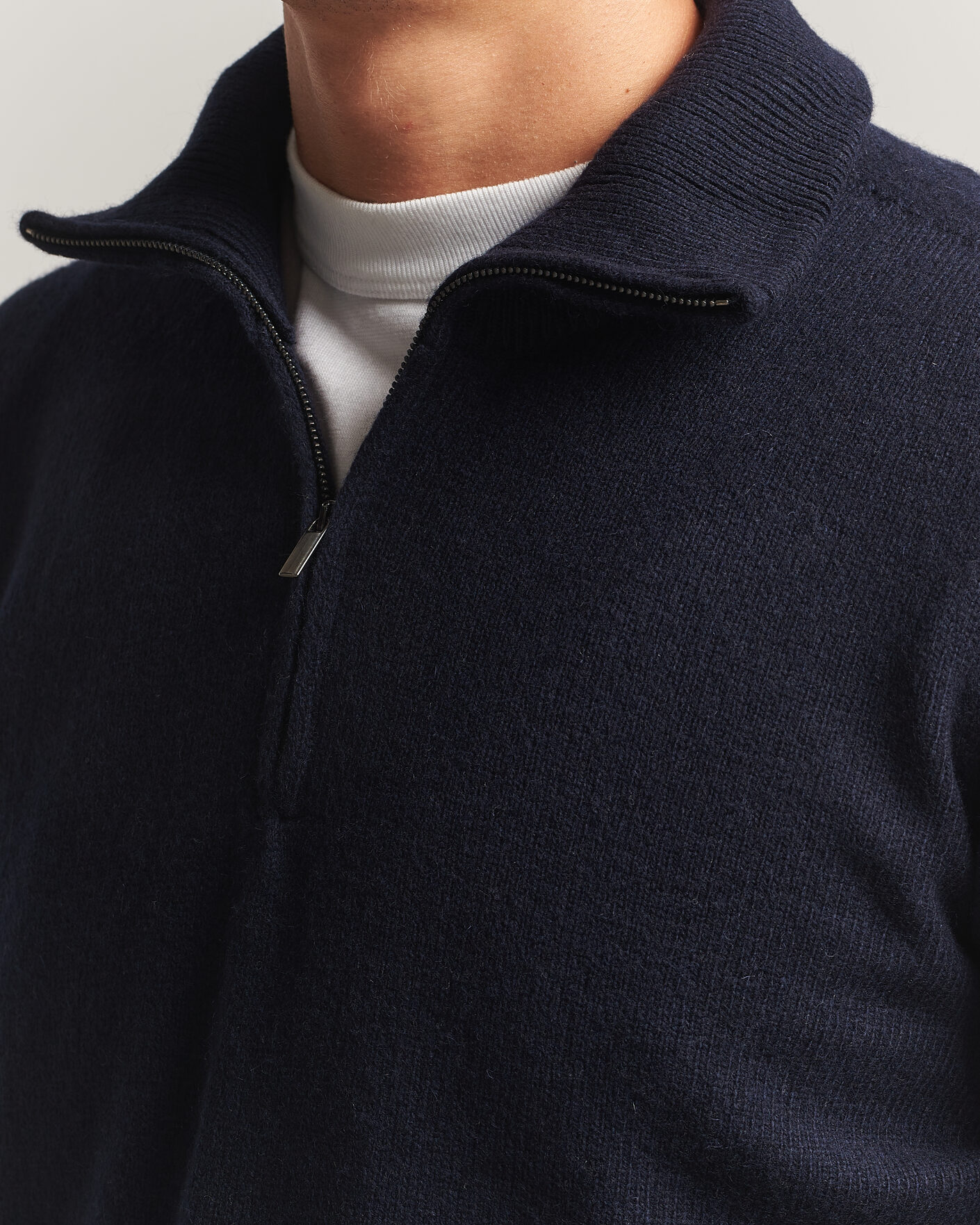 Uomini | Maglieria | Altea | Wool/Cashmere Half Zip Navy