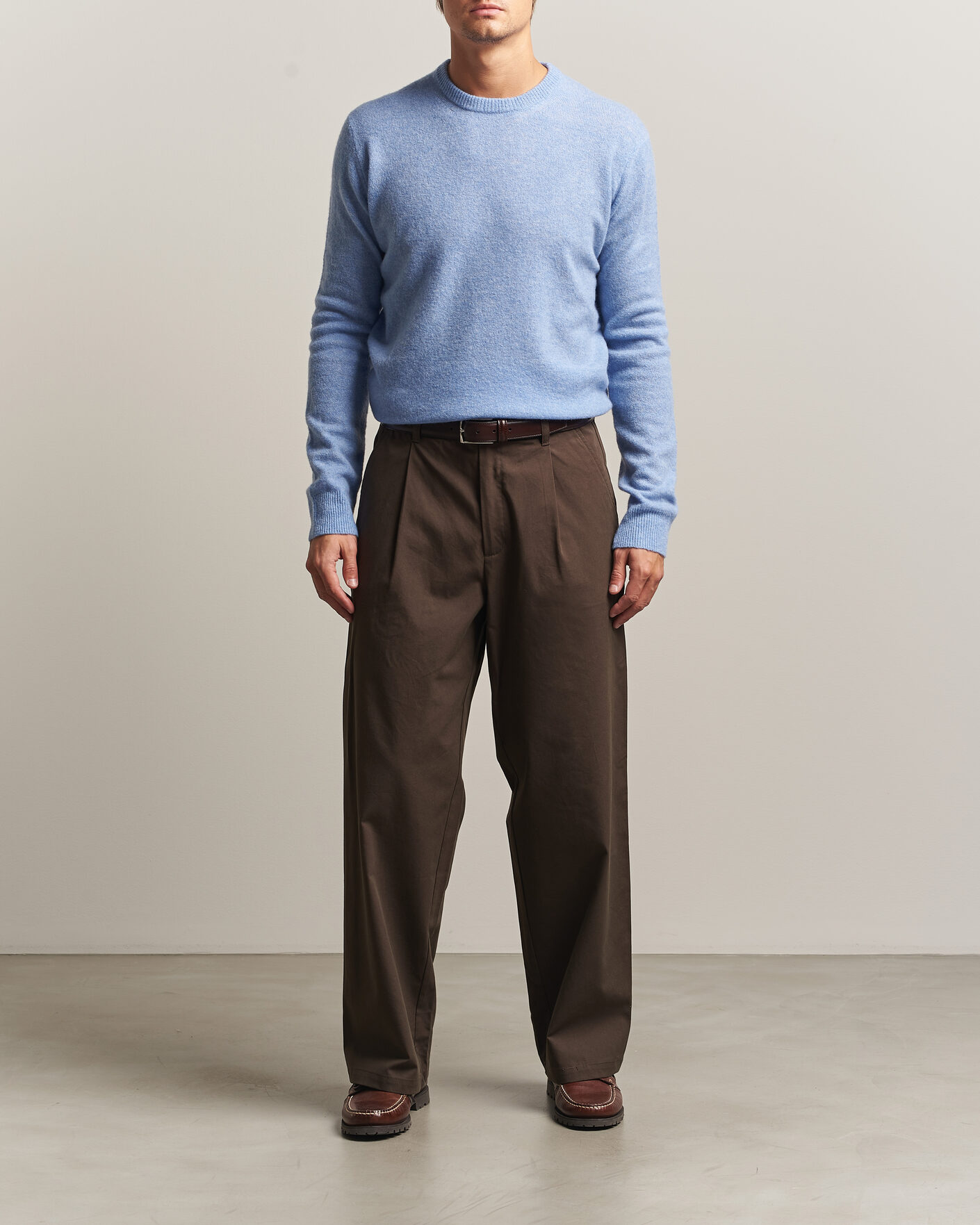 Uomini | Maglieria | Altea | Cloud Cashmere Blend Sweater Sky Blue