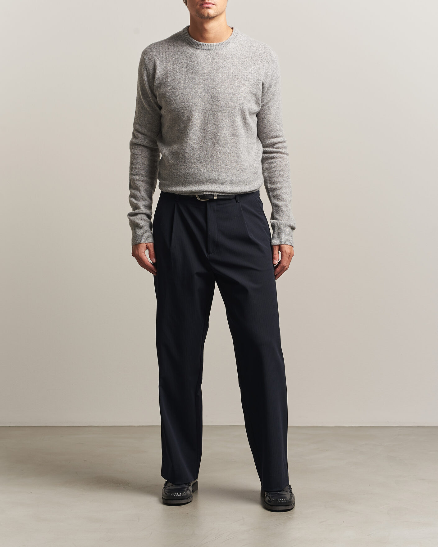 Uomini | Maglieria | Altea | Cloud Cashmere Blend Sweater Grey Melange