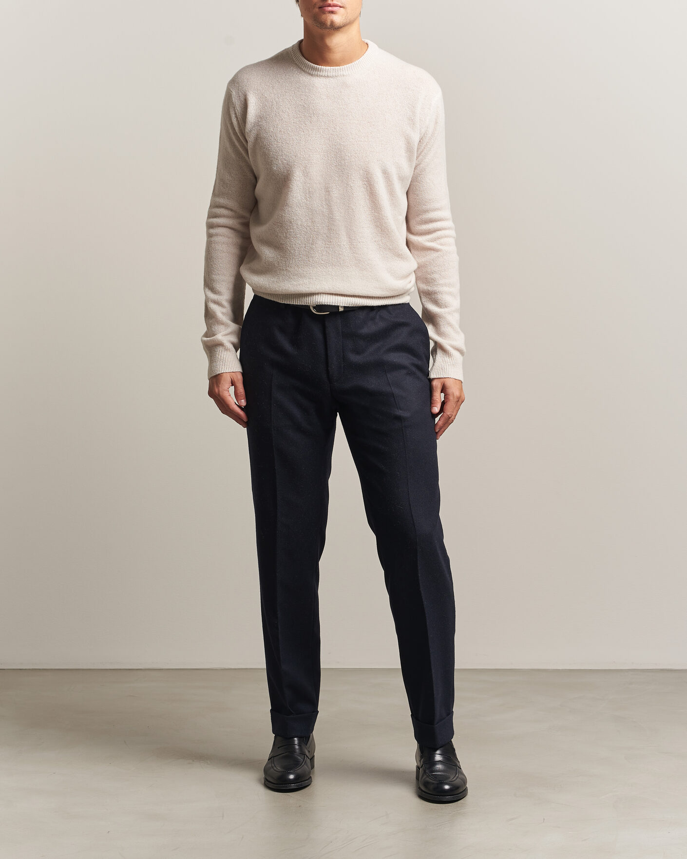 Uomini | Maglieria | Altea | Cloud Cashmere Blend Sweater Latte
