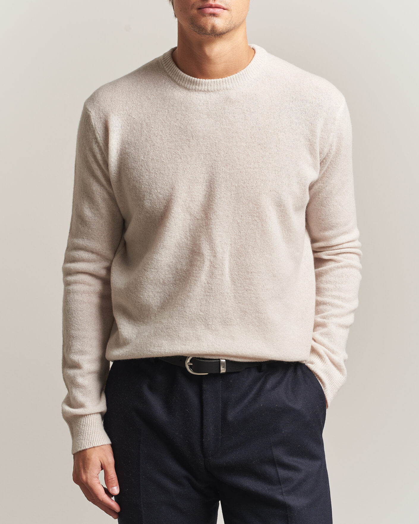 Uomini | Maglieria | Altea | Cloud Cashmere Blend Sweater Latte