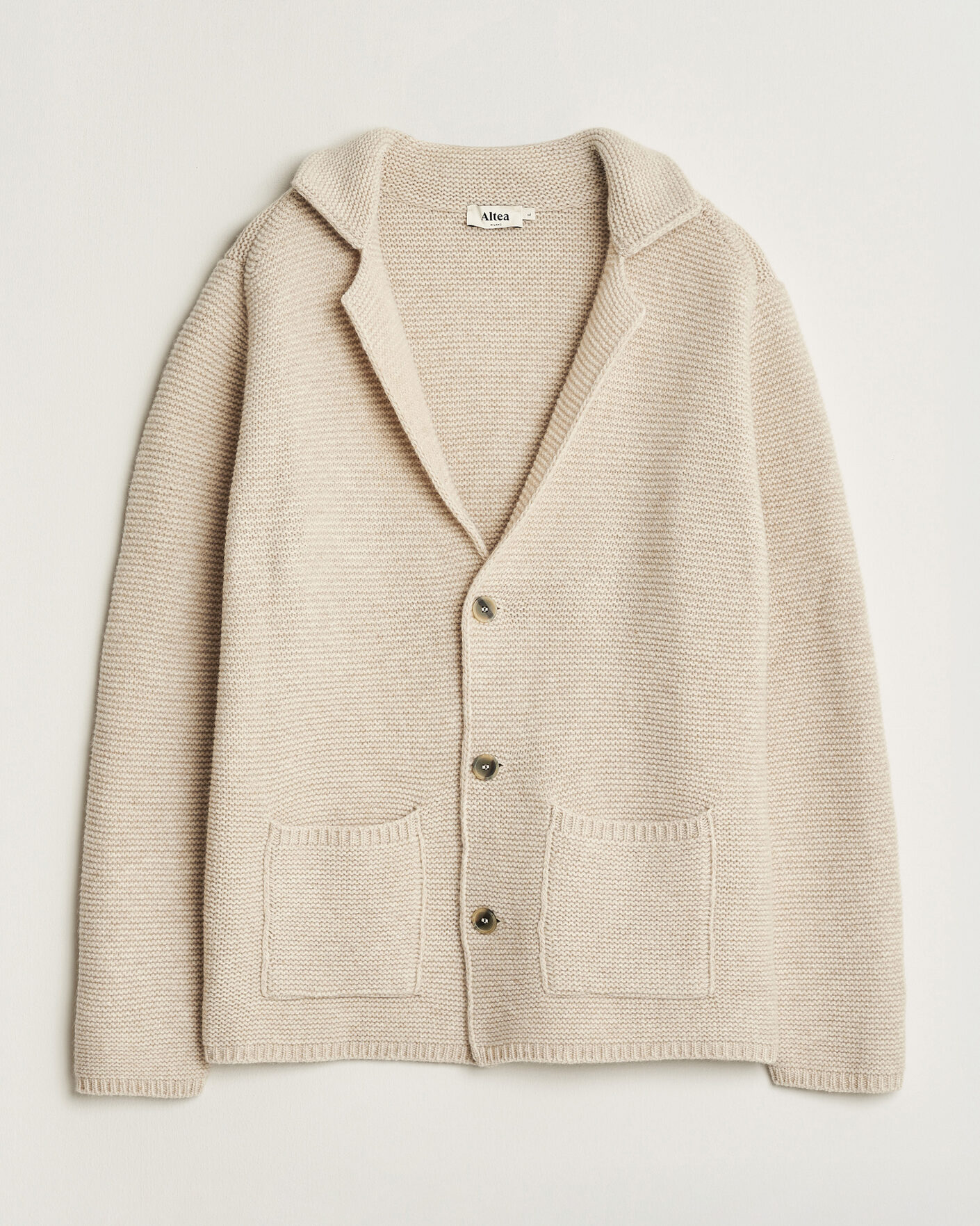 Uomini | Maglieria | Altea | Wool Cardigan Jacket Beige