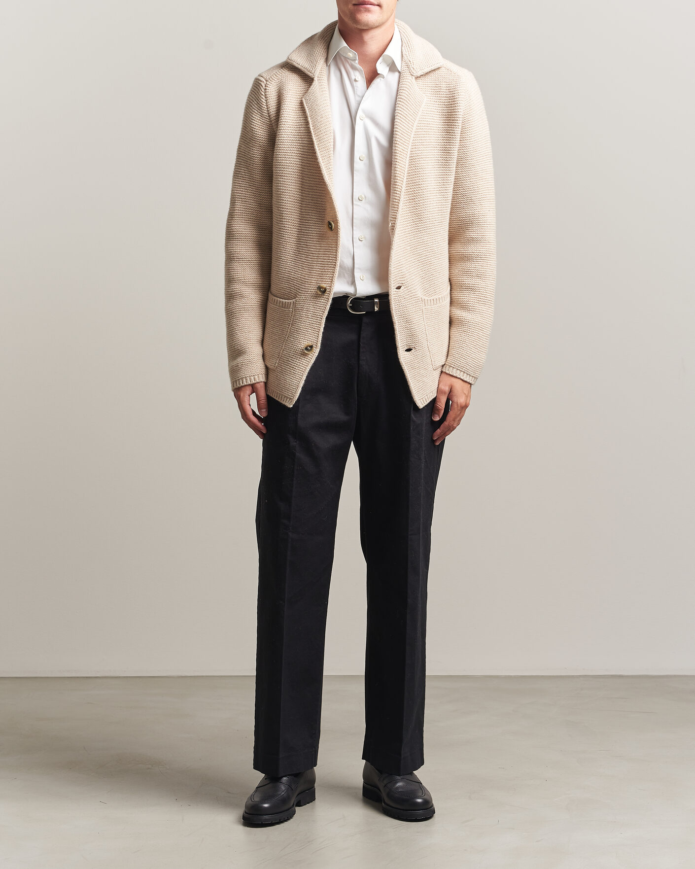 Uomini | Maglieria | Altea | Wool Cardigan Jacket Beige
