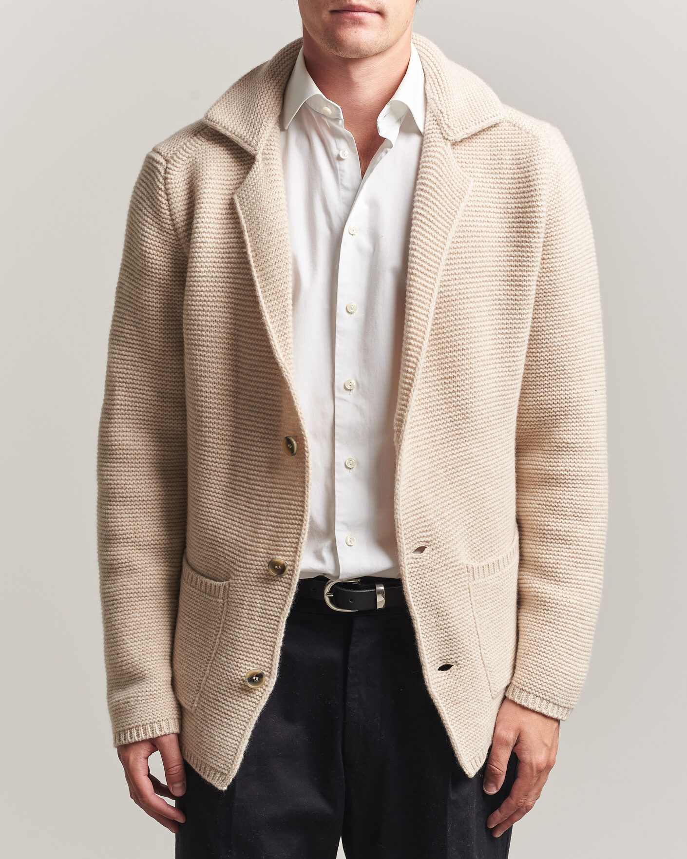 Uomini | Maglieria | Altea | Wool Cardigan Jacket Beige