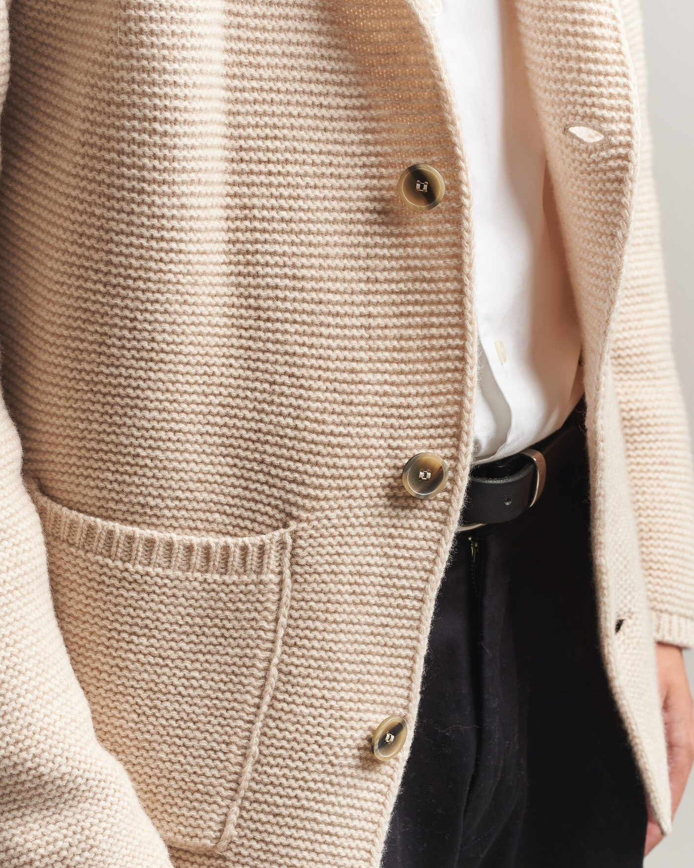 Uomini | Maglieria | Altea | Wool Cardigan Jacket Beige