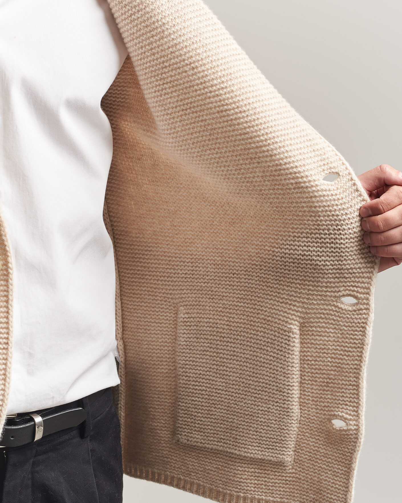 Uomini | Maglieria | Altea | Wool Cardigan Jacket Beige