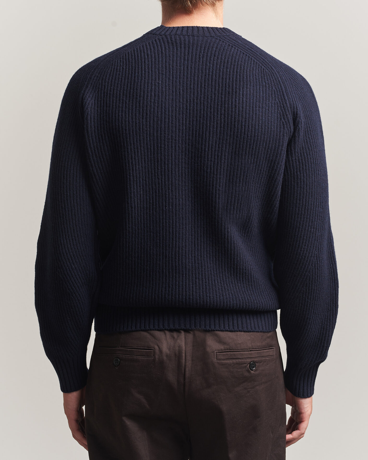 Uomini | Maglieria | Altea | Rib Wool Crew Neck Navy