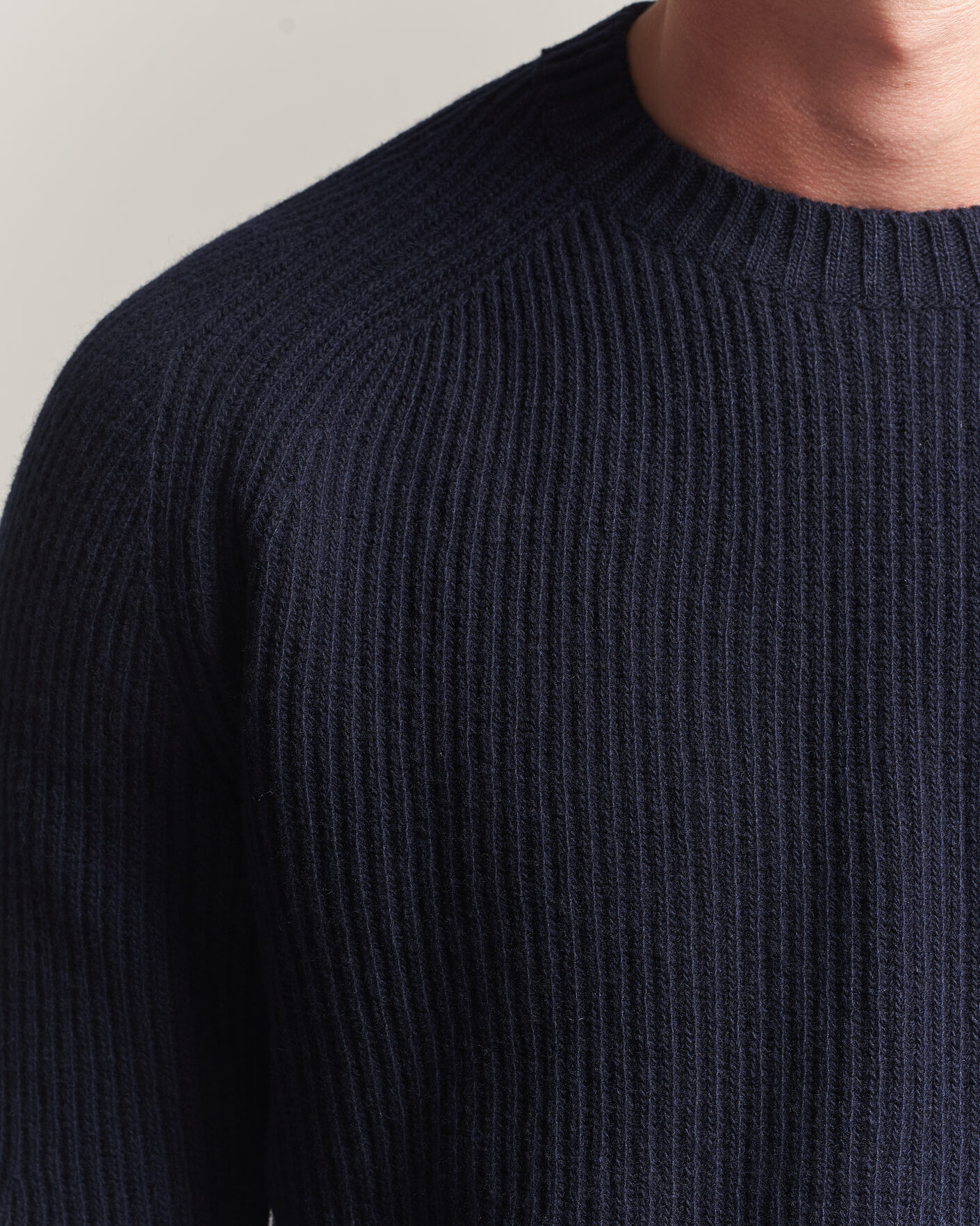Uomini | Maglieria | Altea | Rib Wool Crew Neck Navy