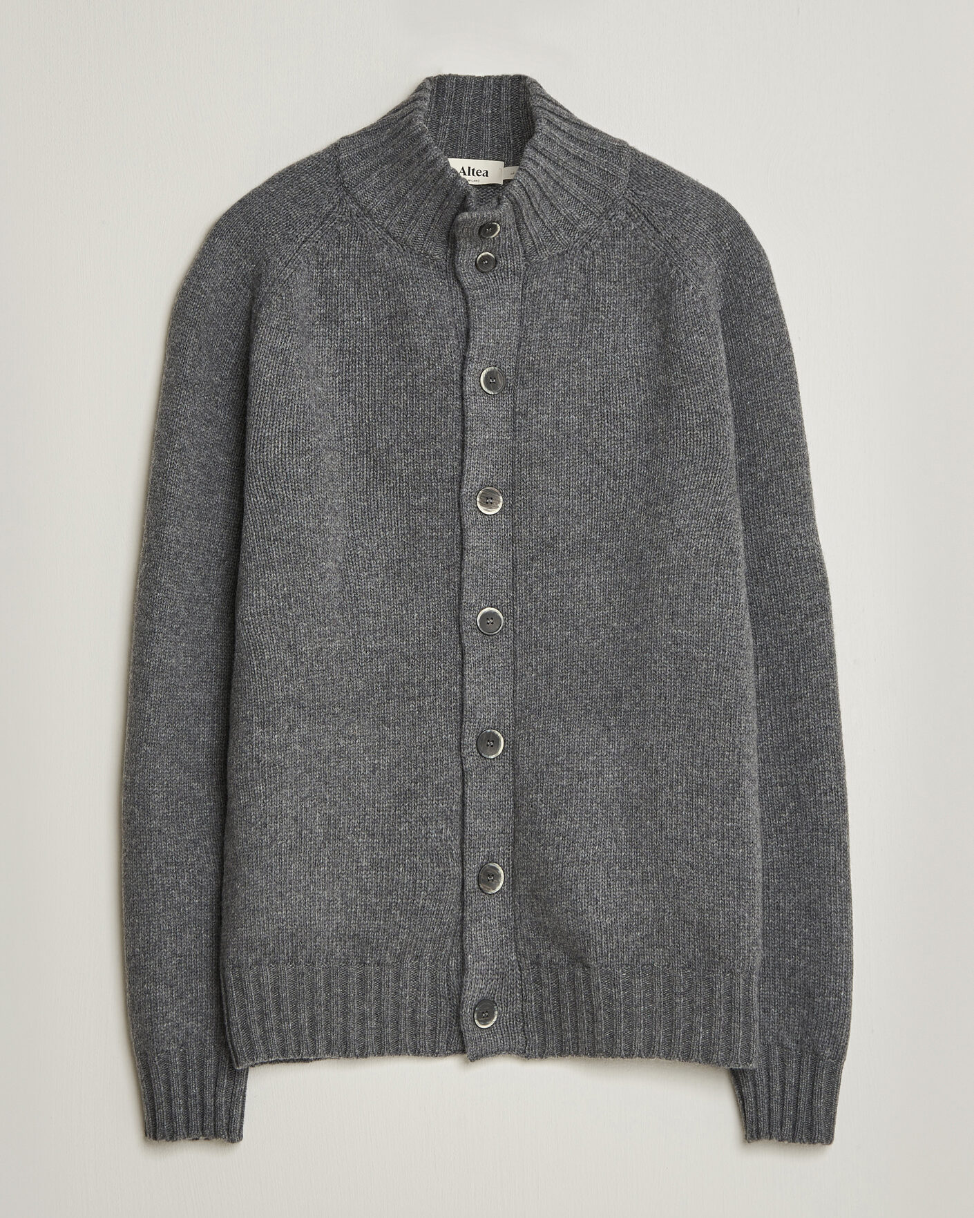 Uomini | Maglieria | Altea | Raglan Sleeve Buttoned Cardigan Grey Melange