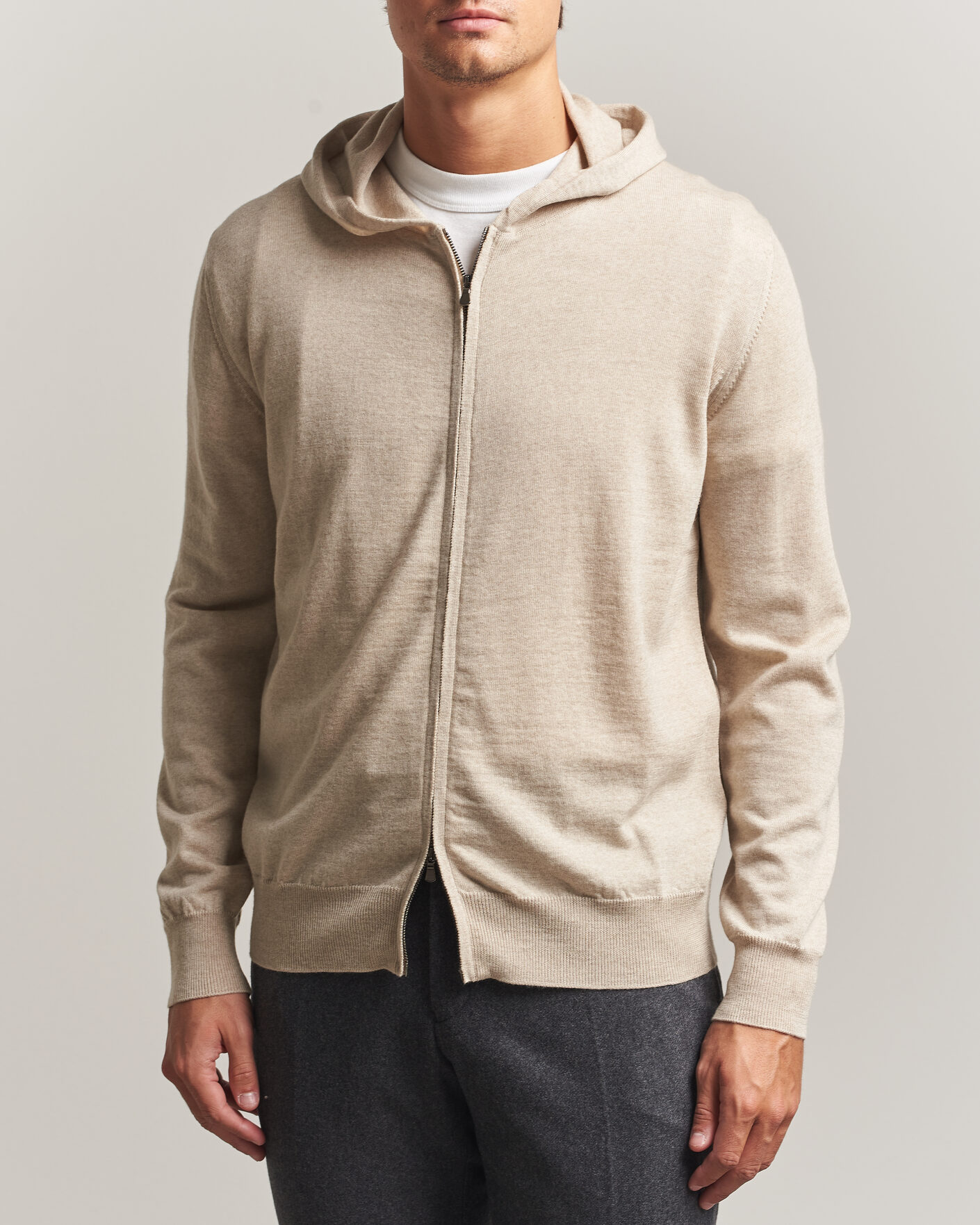 Uomini | Maglieria | Altea | Merino Wool Cardigan Beige