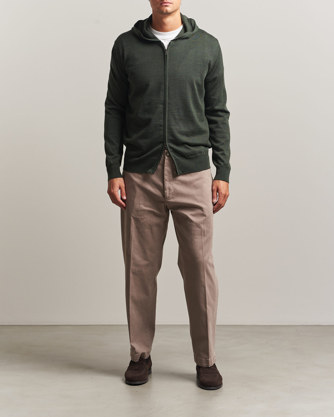 Uomini | Maglieria | Altea | Merino Wool Cardigan Dark Military