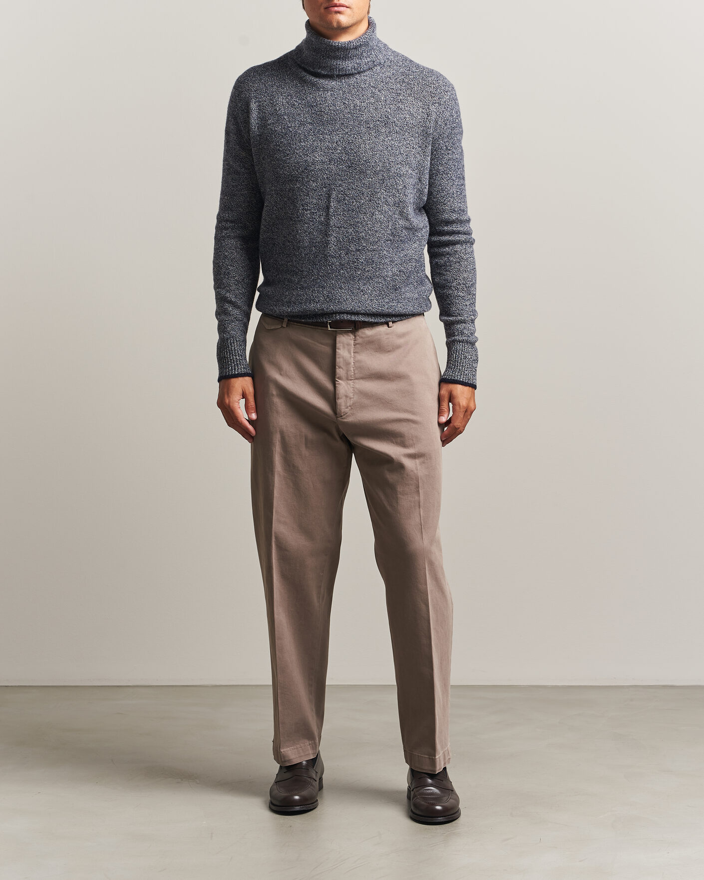 Uomini | Maglieria | Altea | Cloud Cashmere Blend Rollneck Navy Melange
