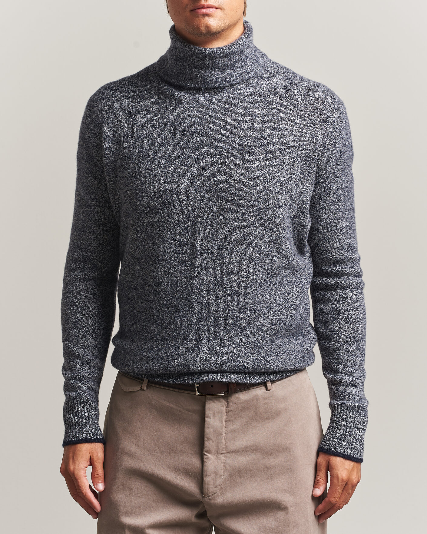 Uomini | Maglieria | Altea | Cloud Cashmere Blend Rollneck Navy Melange