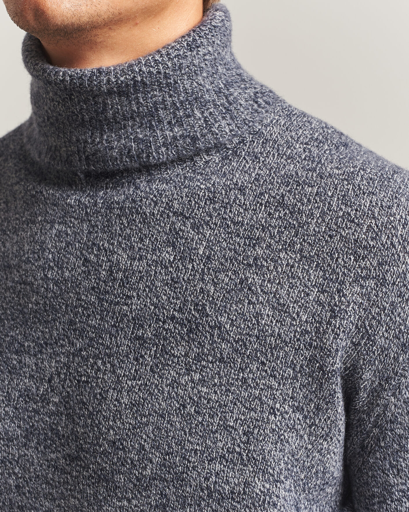 Uomini | Maglieria | Altea | Cloud Cashmere Blend Rollneck Navy Melange