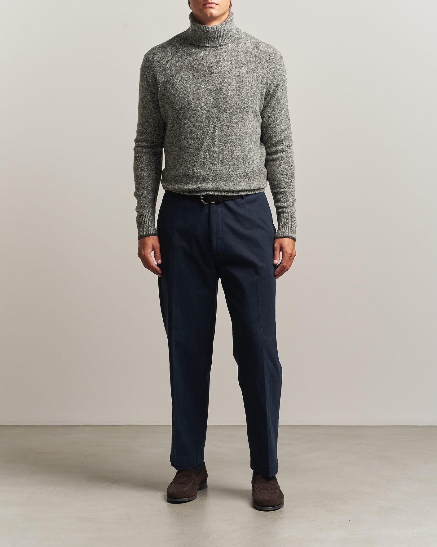 Uomini | Maglieria | Altea | Cloud Cashmere Blend Rollneck Green Melange