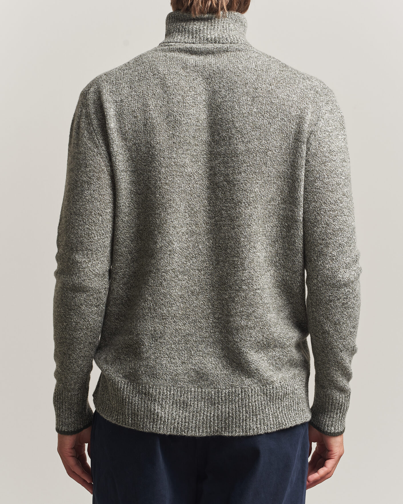 Uomini | Maglieria | Altea | Cloud Cashmere Blend Rollneck Green Melange