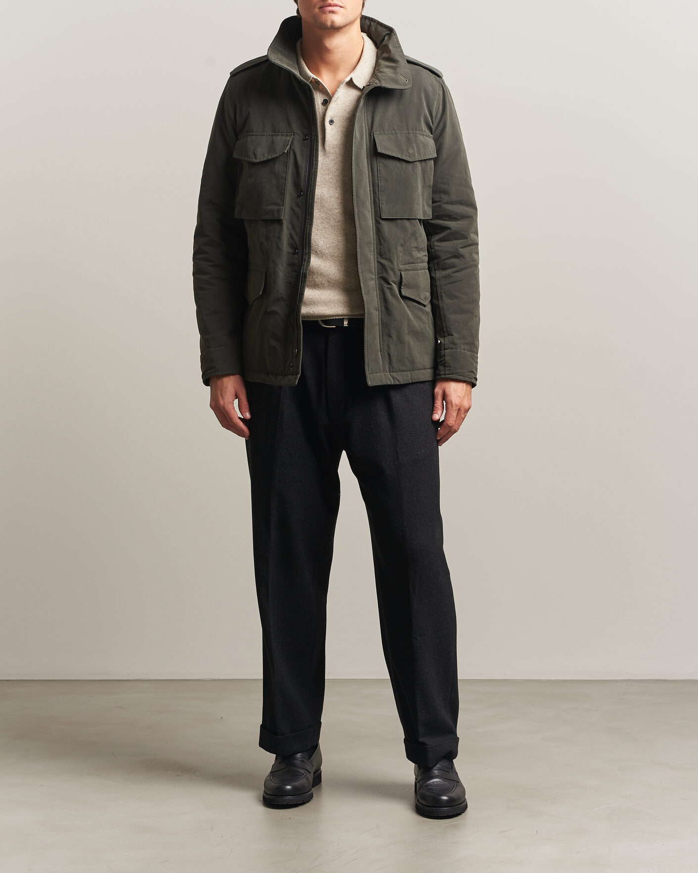 Uomini | Giacche | Aspesi | Lined Cotton Field Jacket Grey