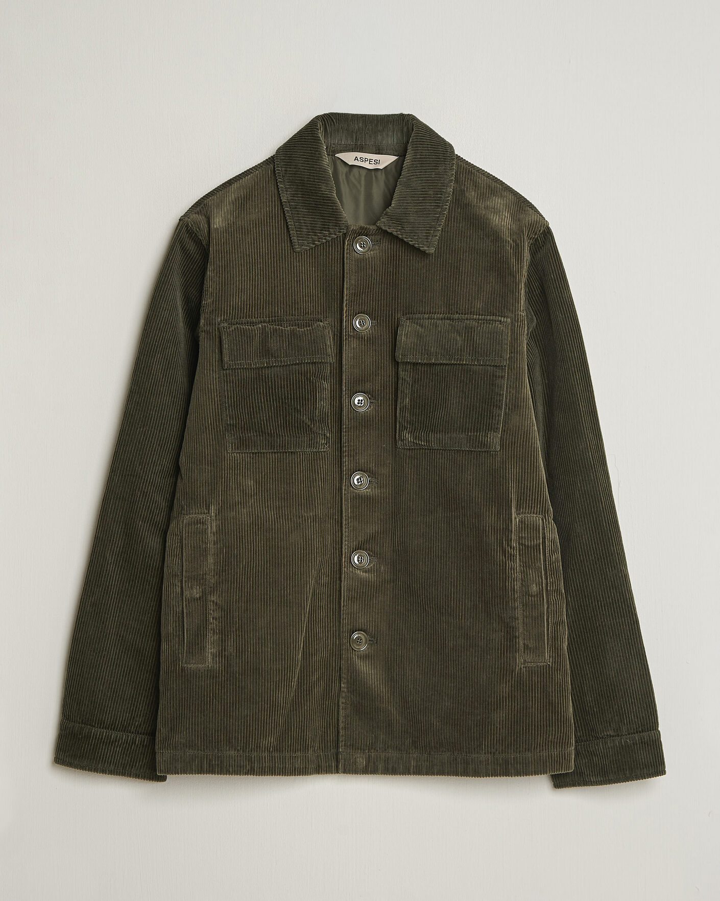 Uomini | Giacche | Aspesi | Tigre Corduroy Shirt Jacket Military