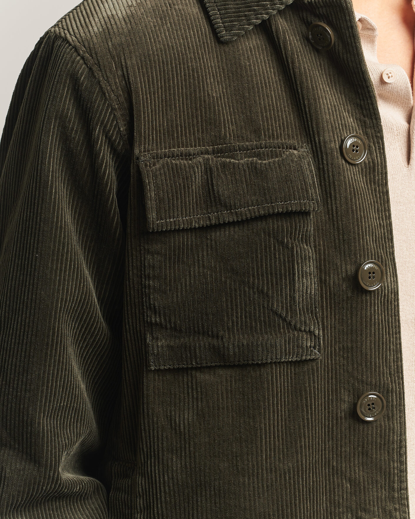 Uomini | Giacche | Aspesi | Tigre Corduroy Shirt Jacket Military