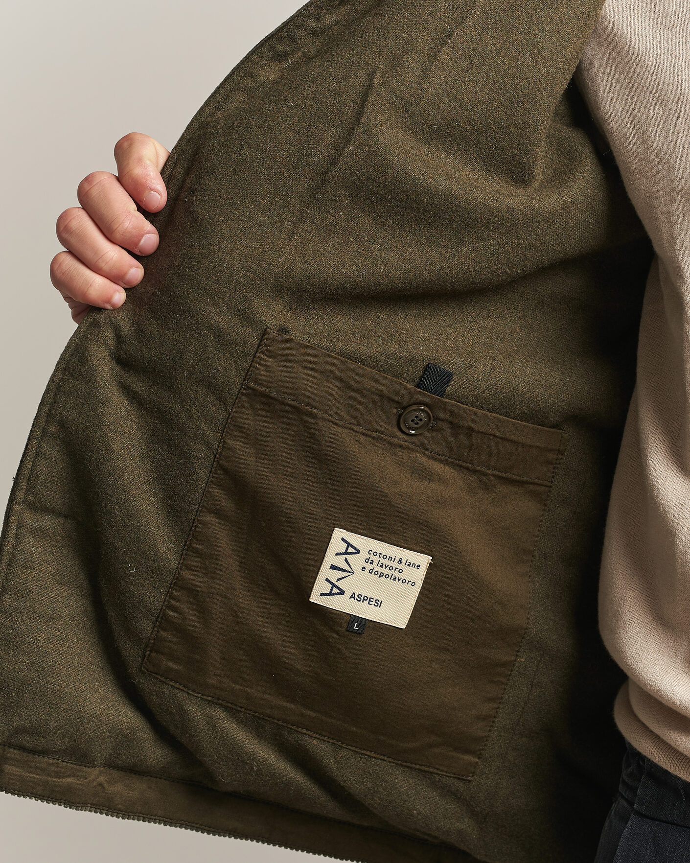 Uomini | Giacche | Aspesi | Tigre Corduroy Shirt Jacket Military