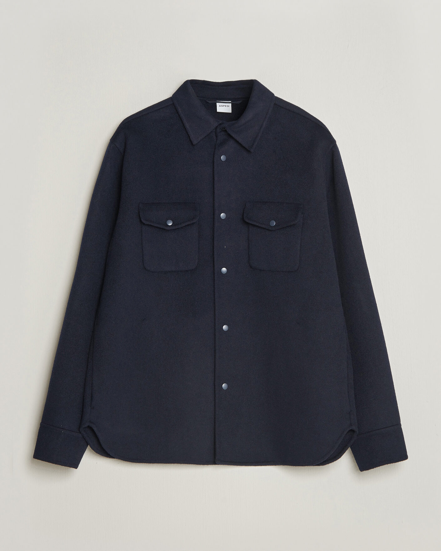 Uomini | Giacche | Aspesi | Double Wool Shirt Jacket Navy