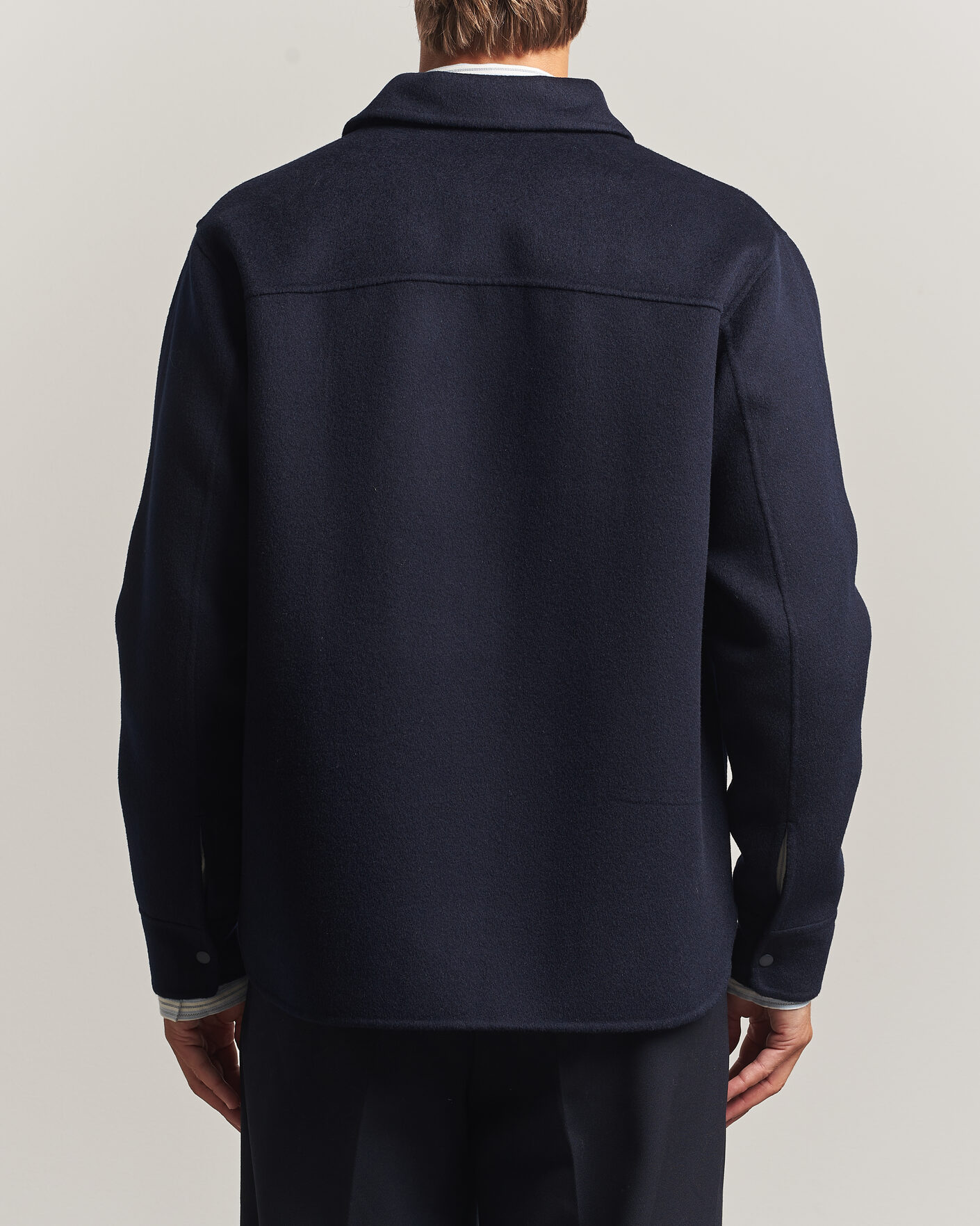 Uomini | Giacche | Aspesi | Double Wool Shirt Jacket Navy
