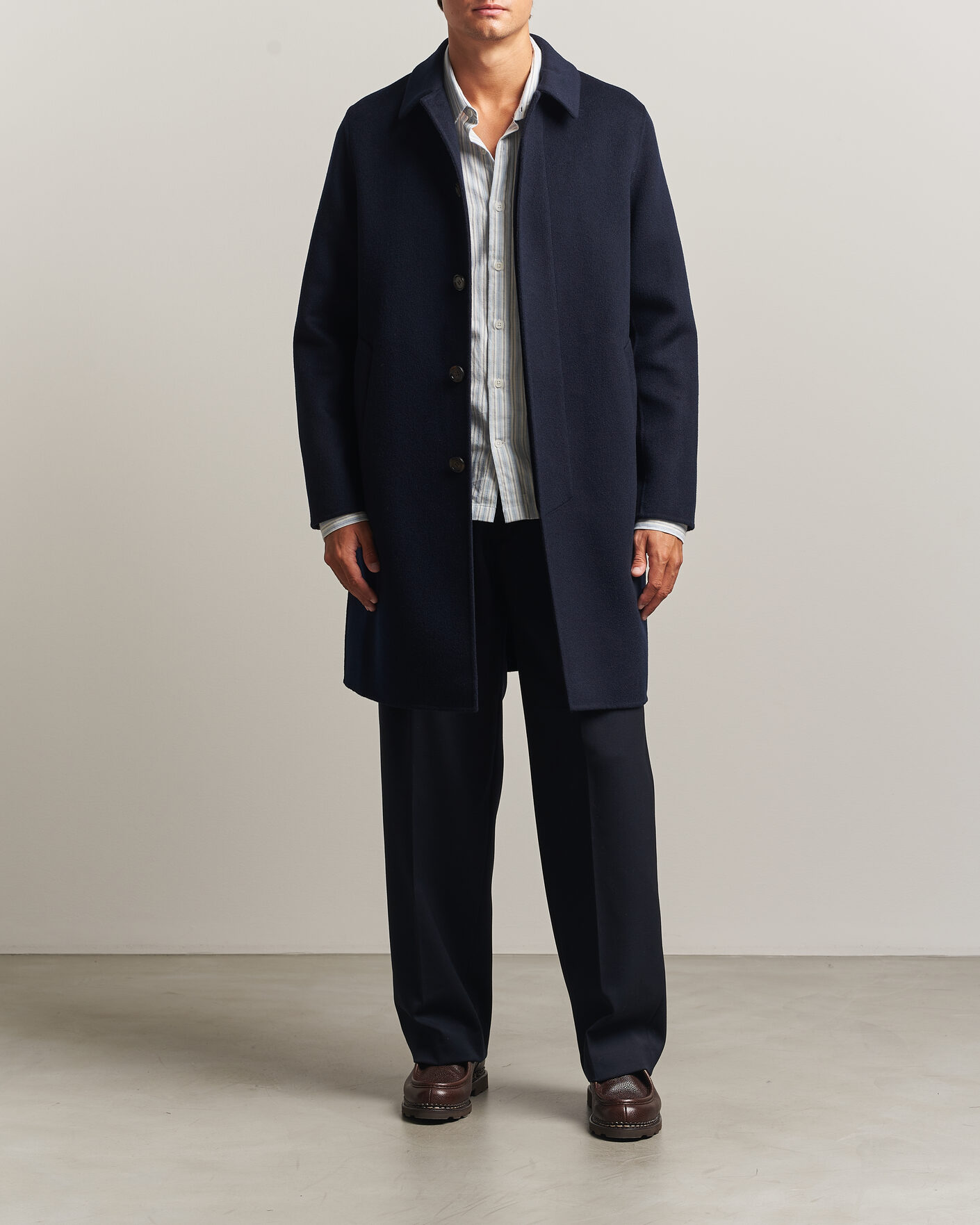 Uomini | Giacche | Aspesi | Double Wool Coat Navy