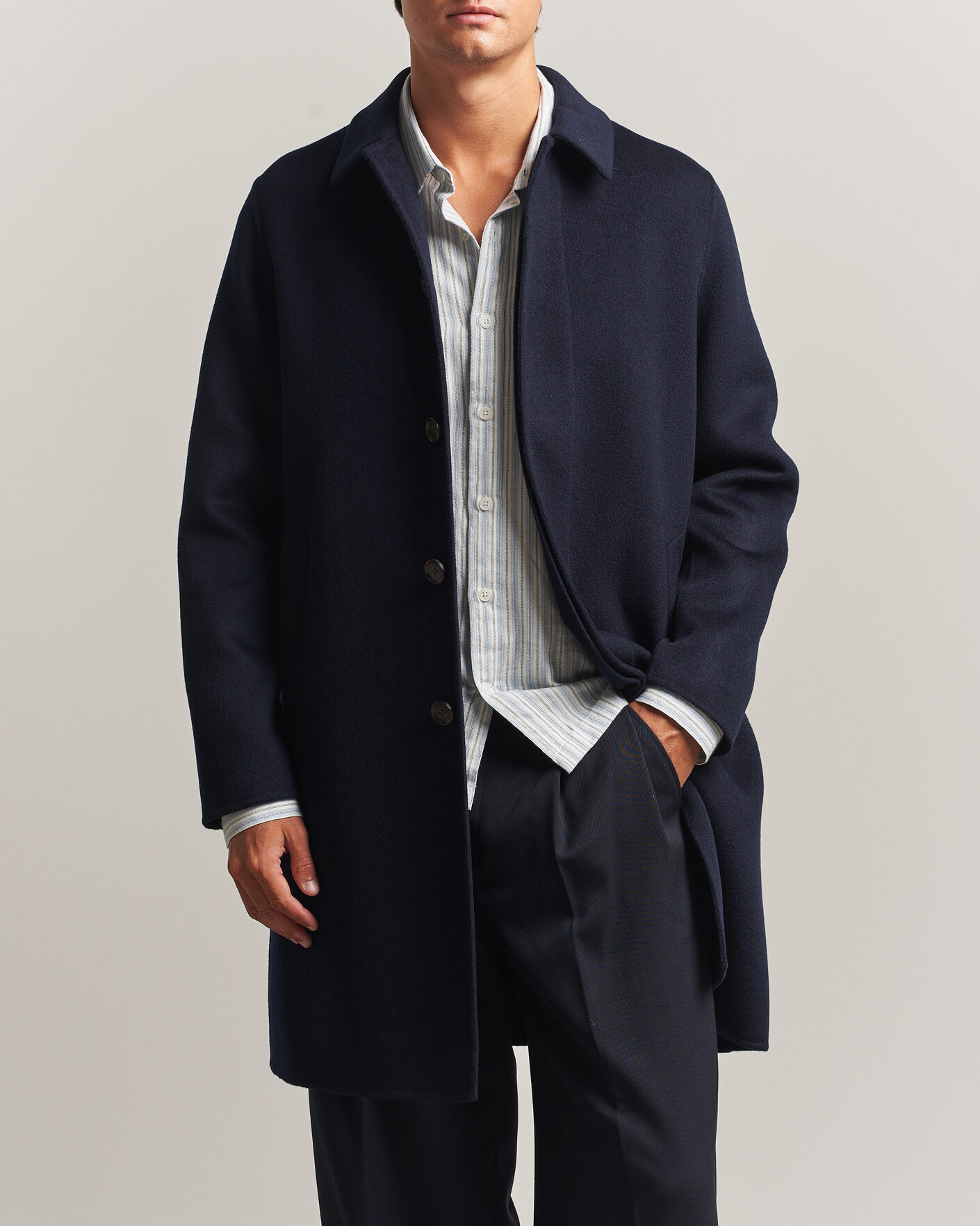 Uomini | Giacche | Aspesi | Double Wool Coat Navy