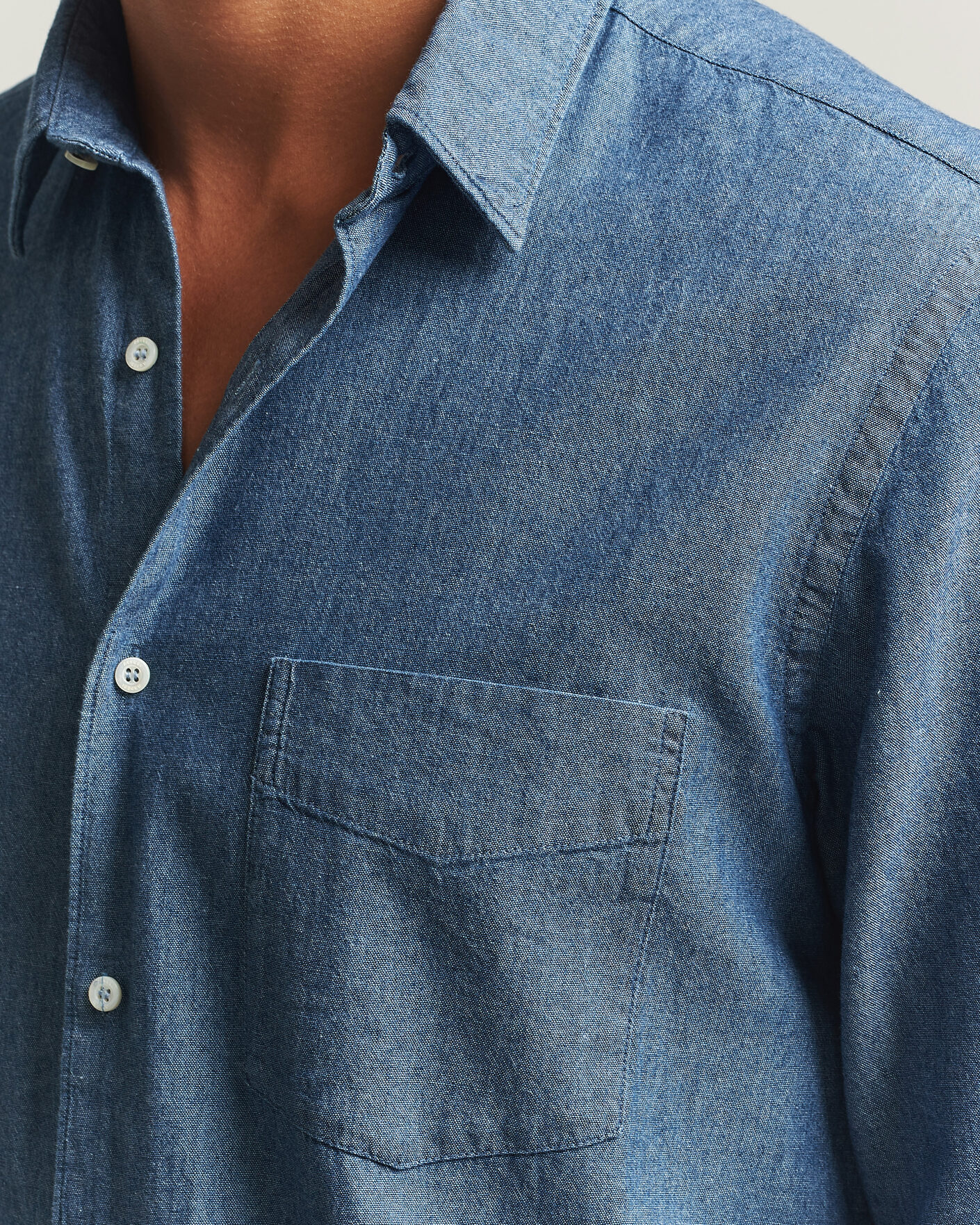 Uomini | Camicie | Aspesi | Chambray Shirt Blue Denim