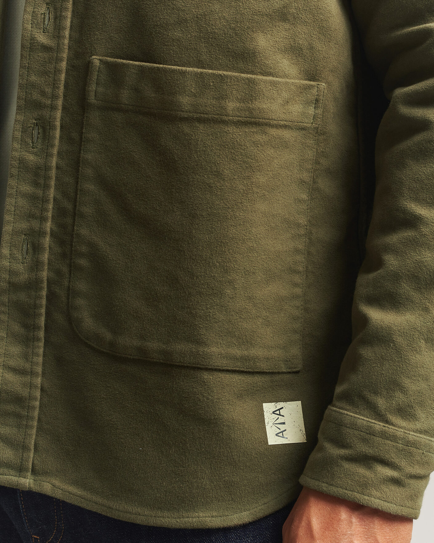 Uomini | Camicie | Aspesi | Moleskine Utility Shirt Military