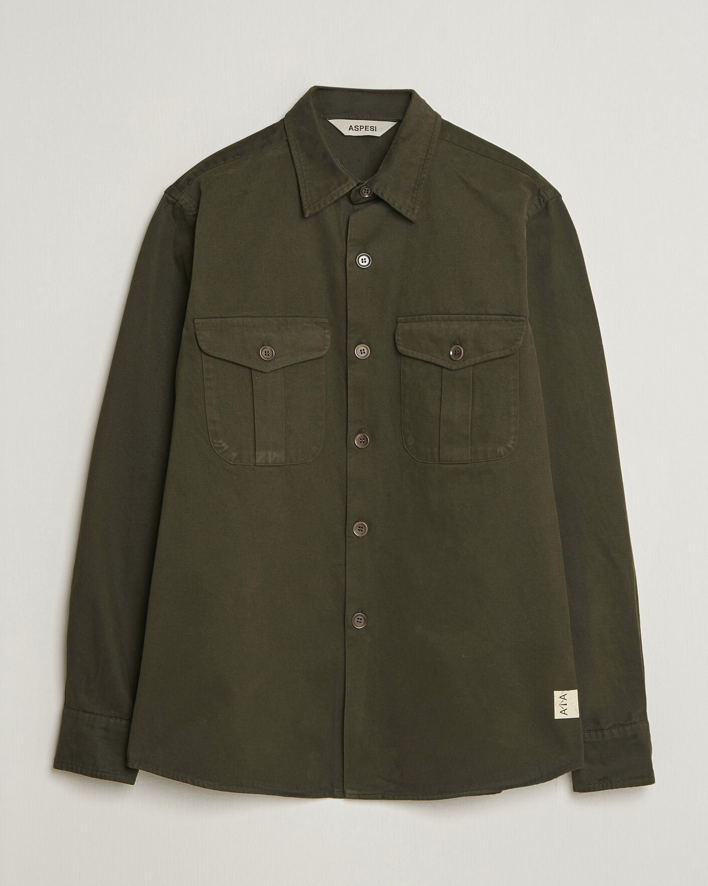 Uomini | Camicie | Aspesi | Twill Cotton Overshirt Military