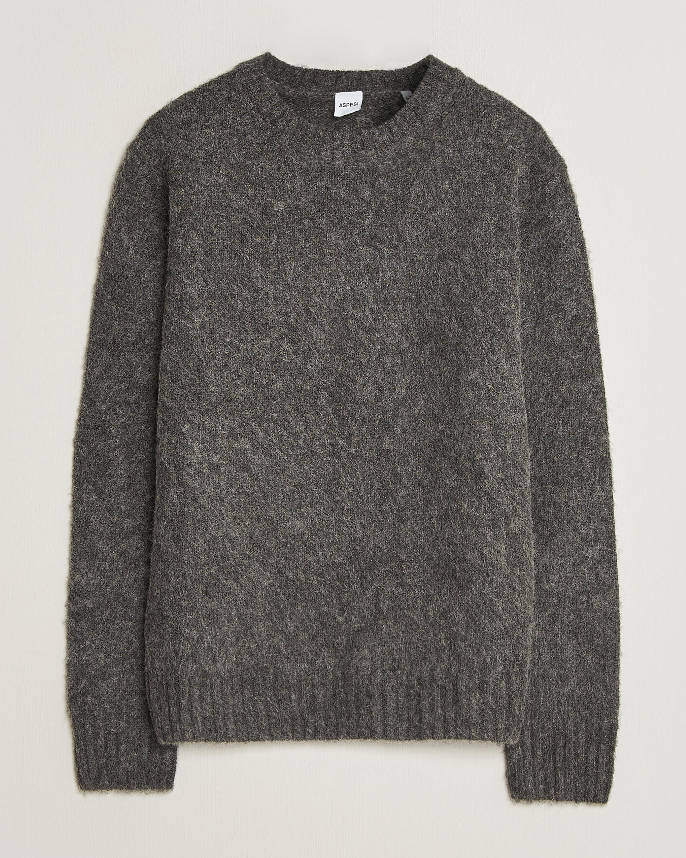 Uomini | Maglieria | Aspesi | Brushed Shetland Sweater Grey Melange